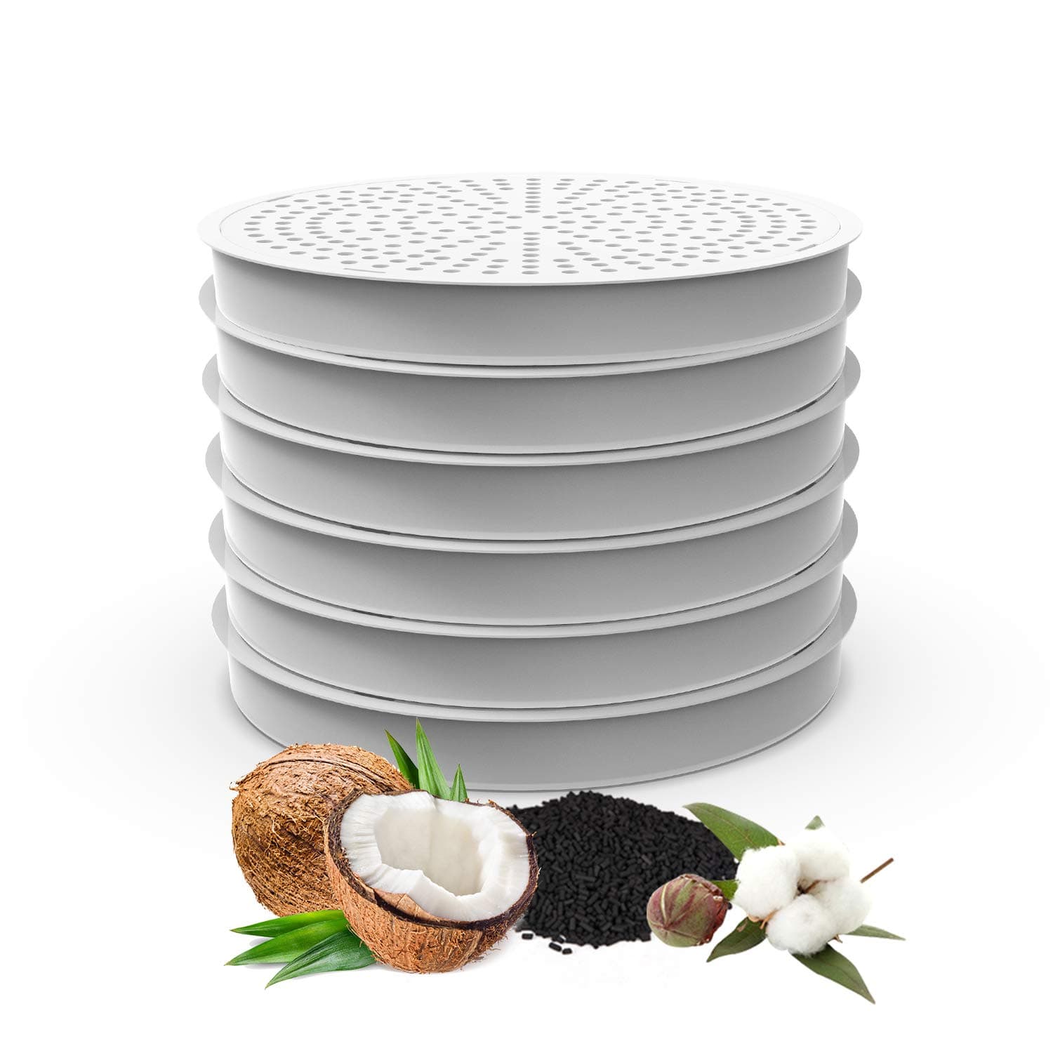 WellToBe Cat Water Fountain Filter, Multiple Filtration Pet Water Fountain Replacement Filter, 6 Packs of Cotton Activated Carbon Cat Fountain Filter(Filter 6 Pack).