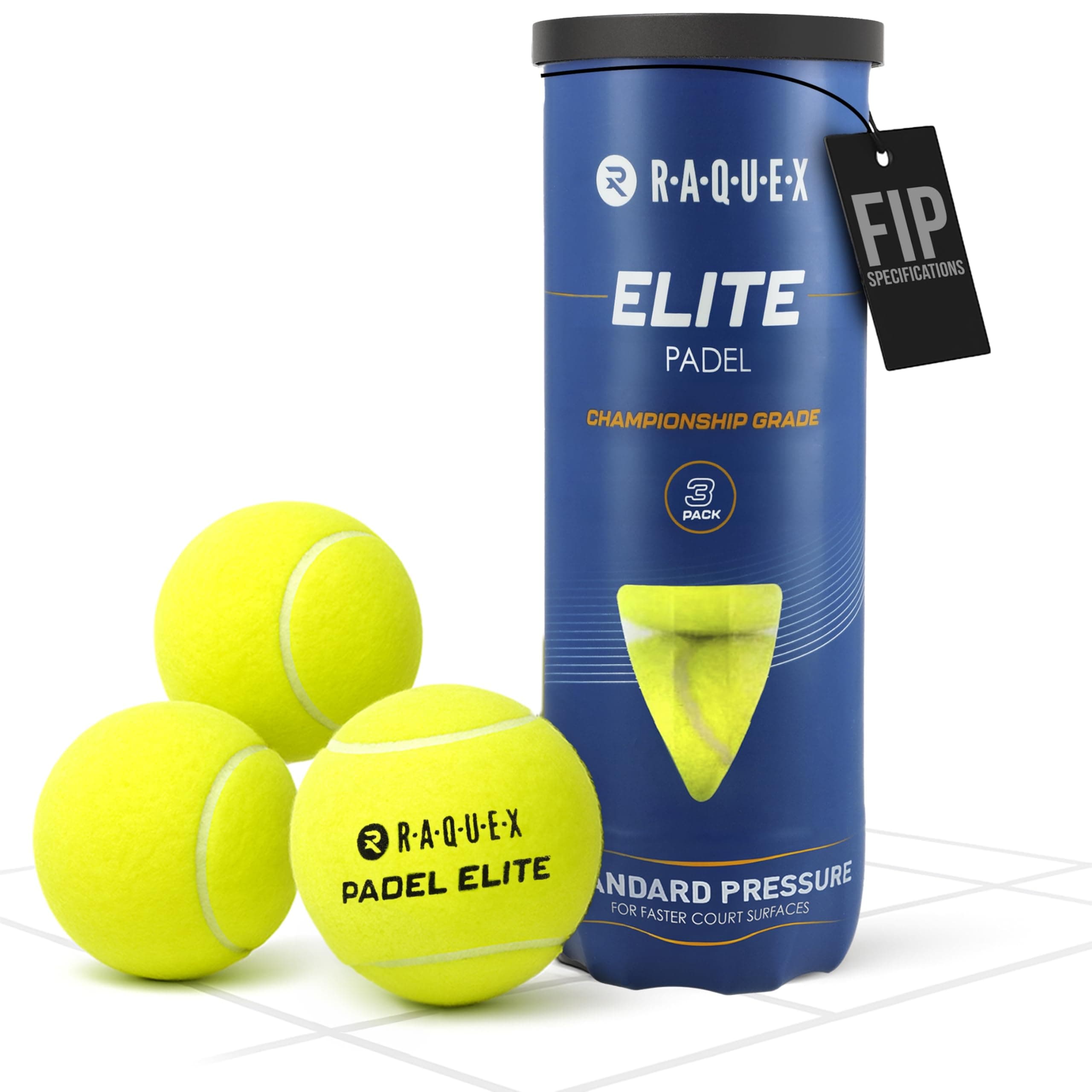 Elite Padel Balls – 3, 6, 9 or 120 Balls - Two Pressure/Speed Options - For All Court Surfaces - FIP Approved