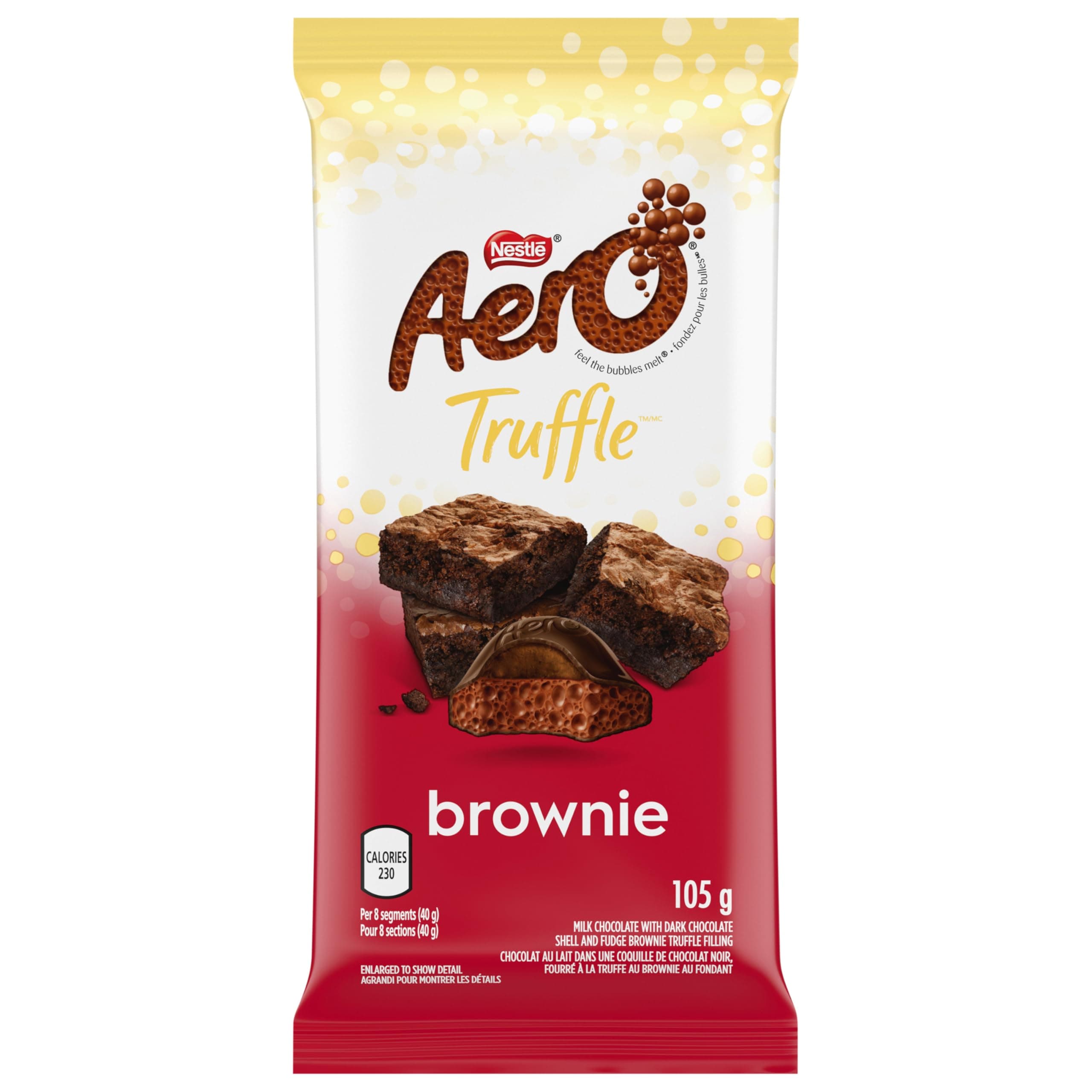 Nestle Aero Truffle Brownie Chocolate Bar, 105g/3.7oz., Imported from Canada)