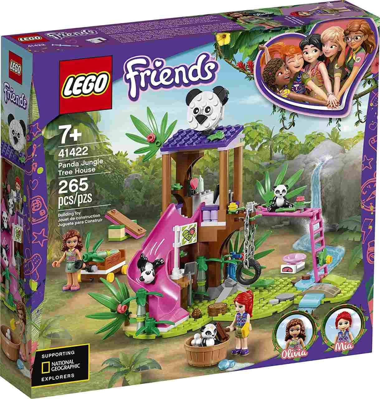 Friends Panda Jungle Tree House 41422 Building Toy; Includes 3 Panda Minifigures for KidsWho Love Wildlife Animals Friends Mia and Olivia (265 Pieces)