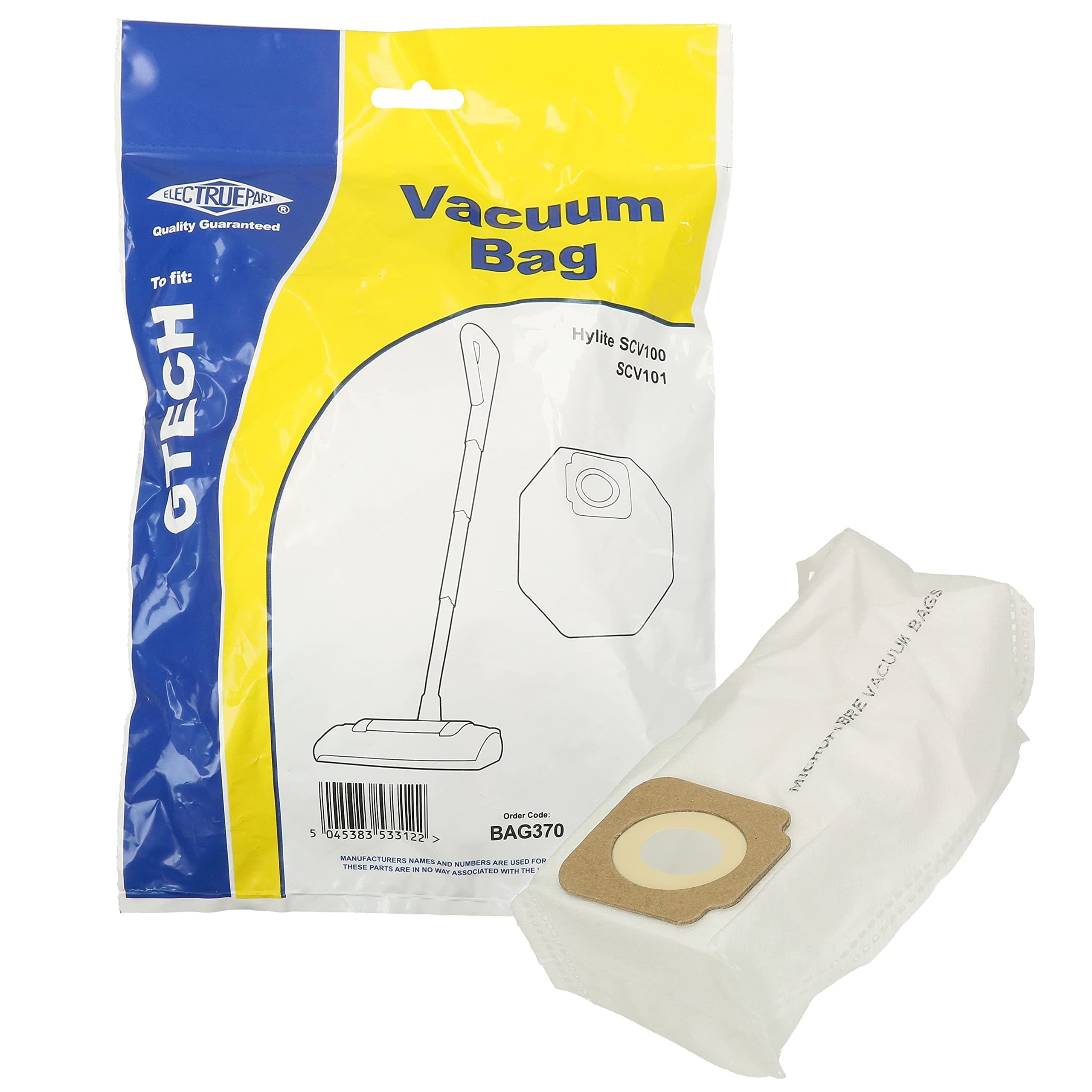 Gtech Vacuum Cleaner HyLite SCV100 Filter-Flo Synthetic Dust Bags