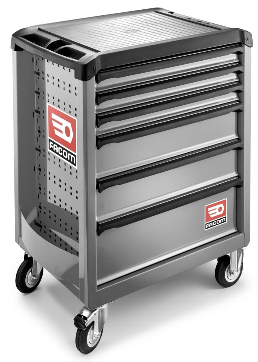 FACOM ROLL.6GM3 Roll and Roller Cabinet with 6 Drawers, 3 Modules Per Drawer, Grey
