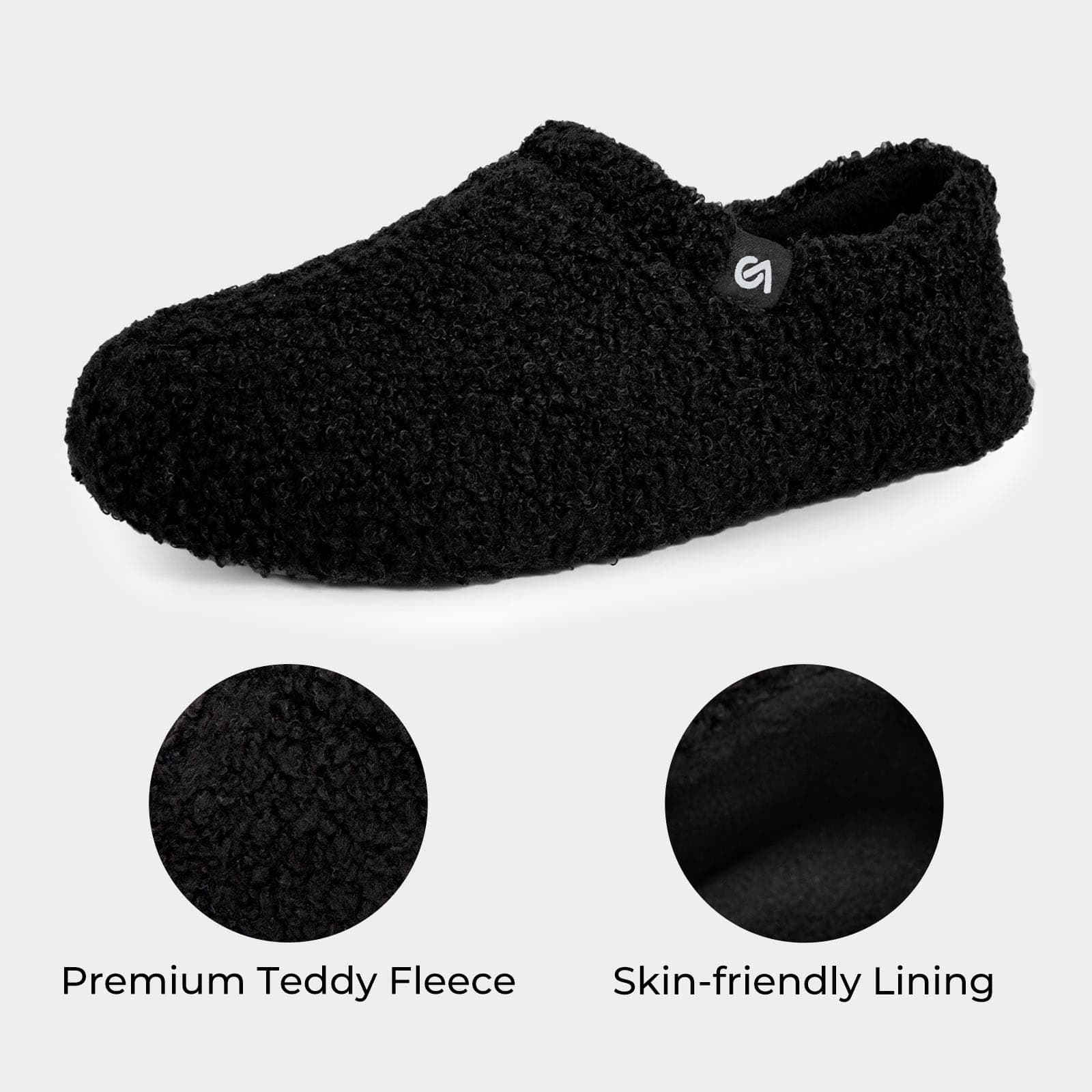 VeraCosy Women's Fuzzy Teddy Slippers Lightweight Memory Foam Indoor House Shoes