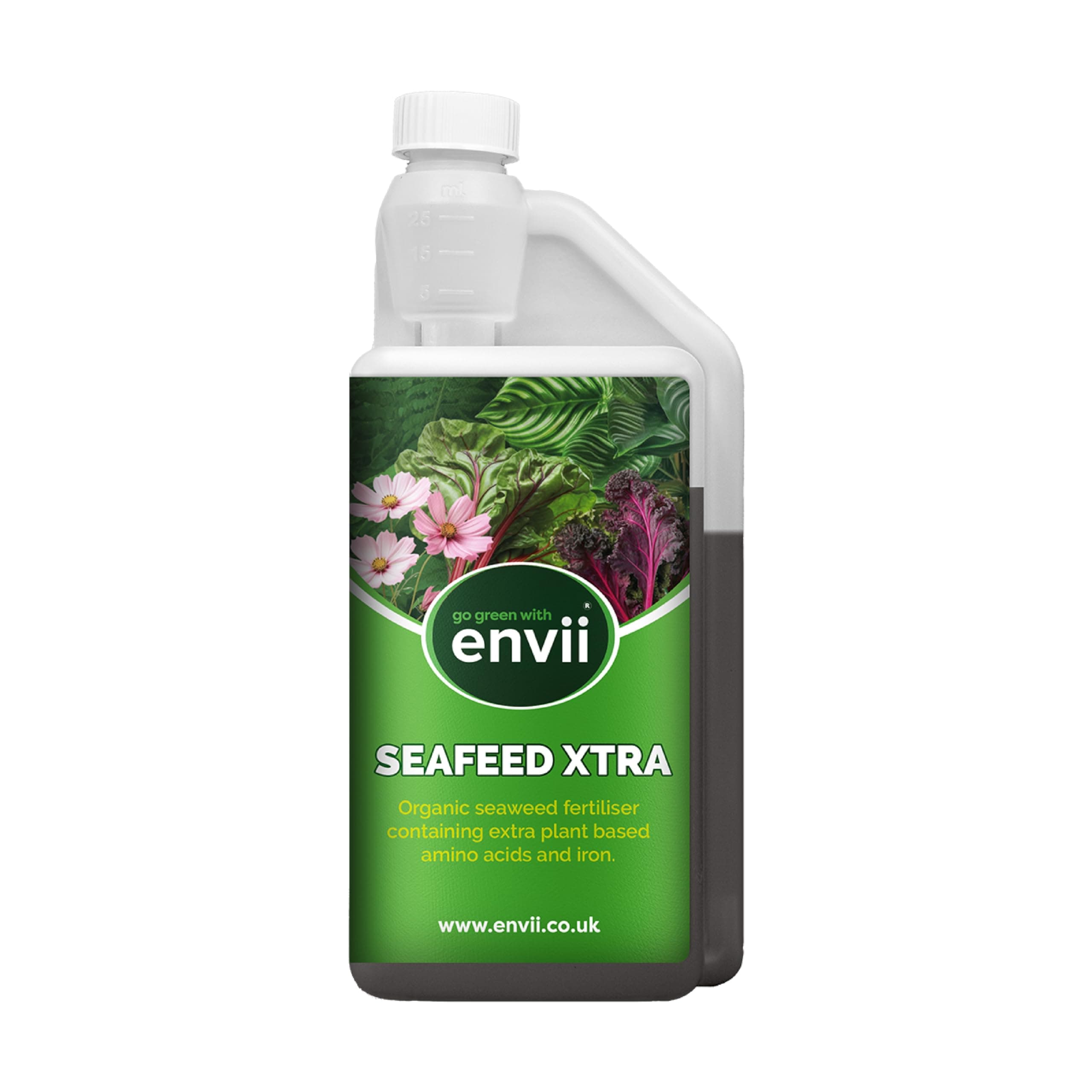 SeaFeed Xtra – Organic Seaweed Fertiliser, Liquid Outdoor Plant Food Ideal for all Plants, Lawns, Gardens and House Plants, Rich in Additional Nutrients - 1 Litre Makes up to 500L