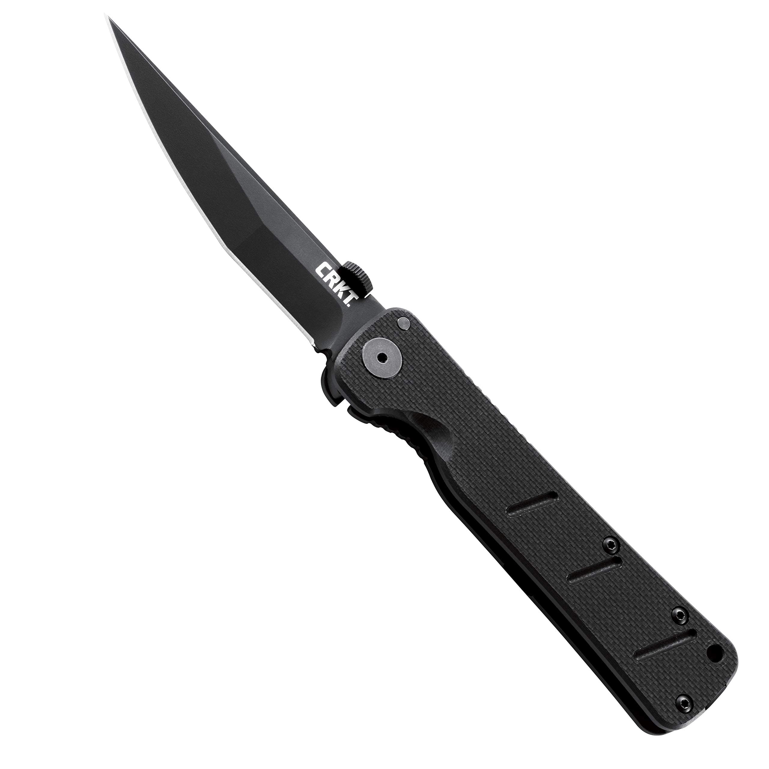 CRKT Shizuka NOH Ken EDC Folding Pocket Knife: Compact Everyday Carry, Osoraku Modified Tanto Blade, Thumb Disk, G10 Handle, Frame Lock with Manual Safety, Deep Carry Pocket Clip 2926