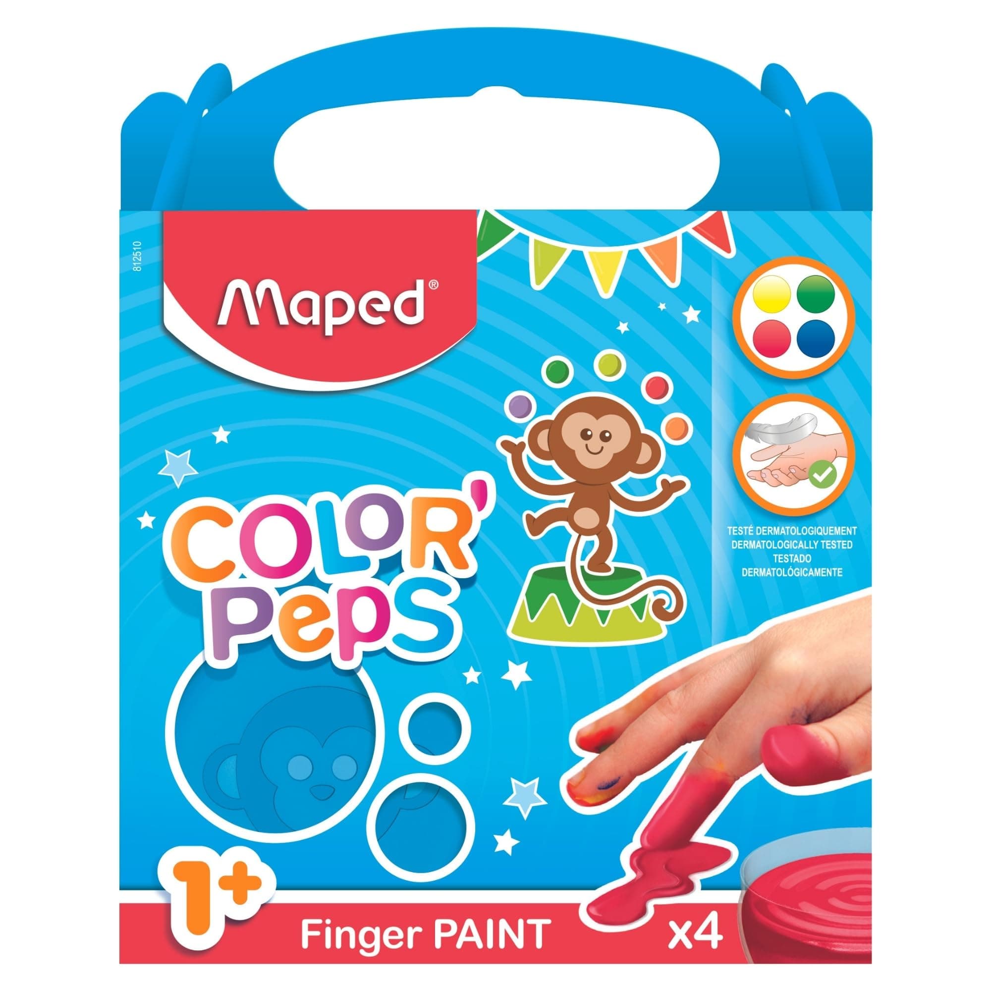 Maped Color'Peps My First Finger Paints for babies and toddlers age 1+, 4 paint pots