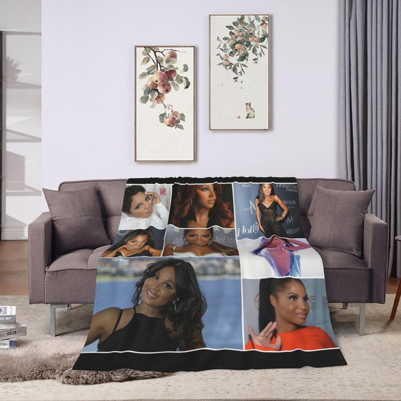 Toni Music Braxton Blanket Throw Blankets Ultra Soft Flannel Lightweight Throws for Couch, Bed, Plush Fuzzy Flannel Anti Pilling Warm Thermal Blanket All Seasons Use 40"X30"