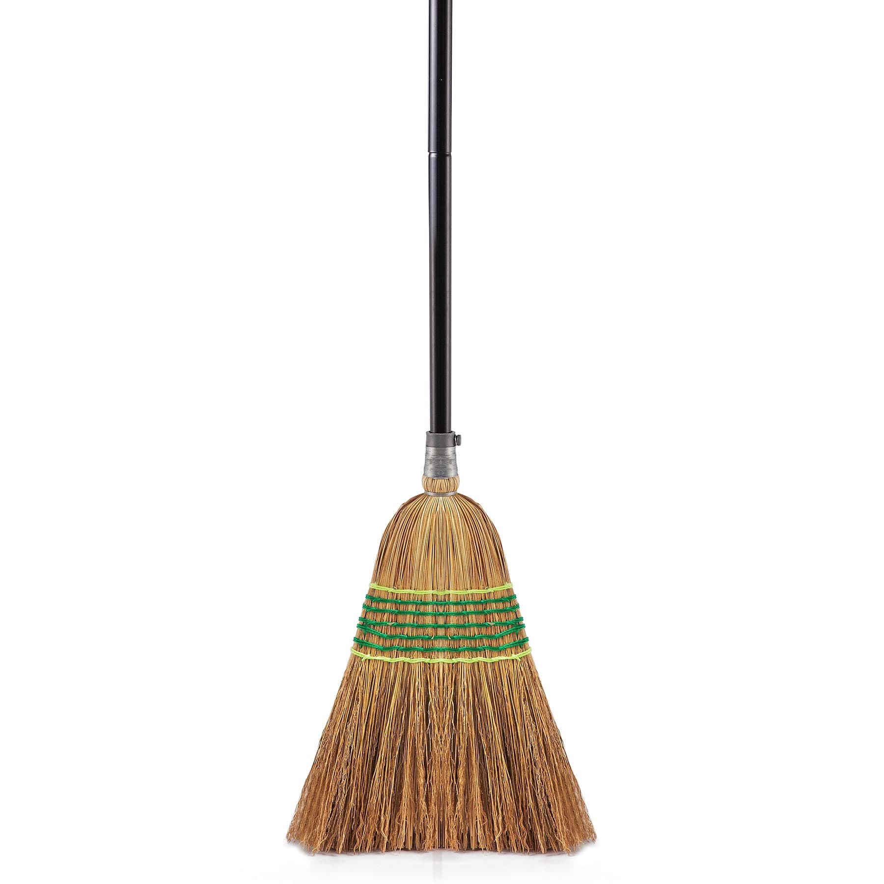 Yocada Heavy-Duty Corn Broom Commercial Indoor Outdoor Broom 59.8 inch Tall for Courtyard Garage Lobby Mall Market Floor Home Office Leaves Stone Dust Rubbish