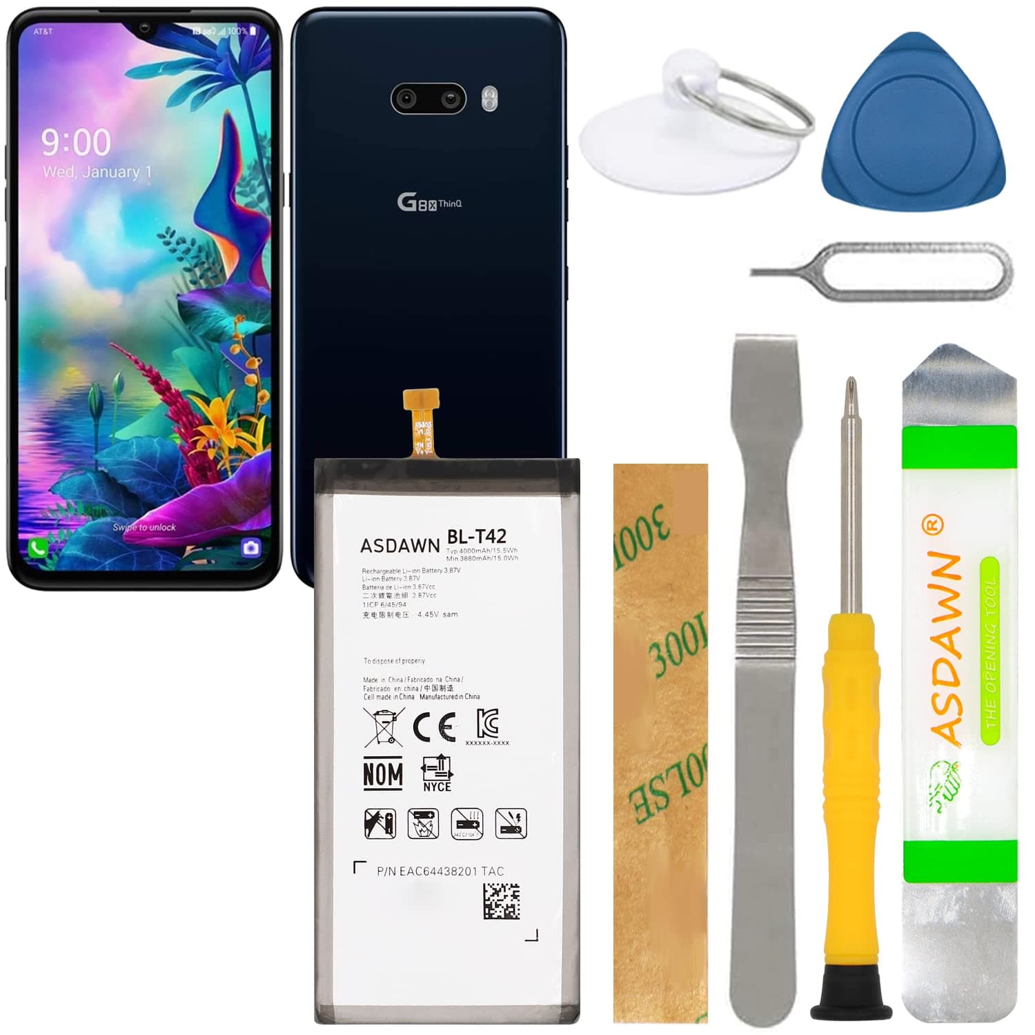 BL-T42 Battery for LG G8X ThinQ LMG850EMW LMG850UM9 LMG850UM LMV515N LMG850EM LMG850QM7X/ LG V50 ThinQ LMV450PM LMV500XM LMV500N/ LG V50S ThinQ 5G LMV510N/ LG K51 LMK500MM LMK500QM Replacement+ Tools