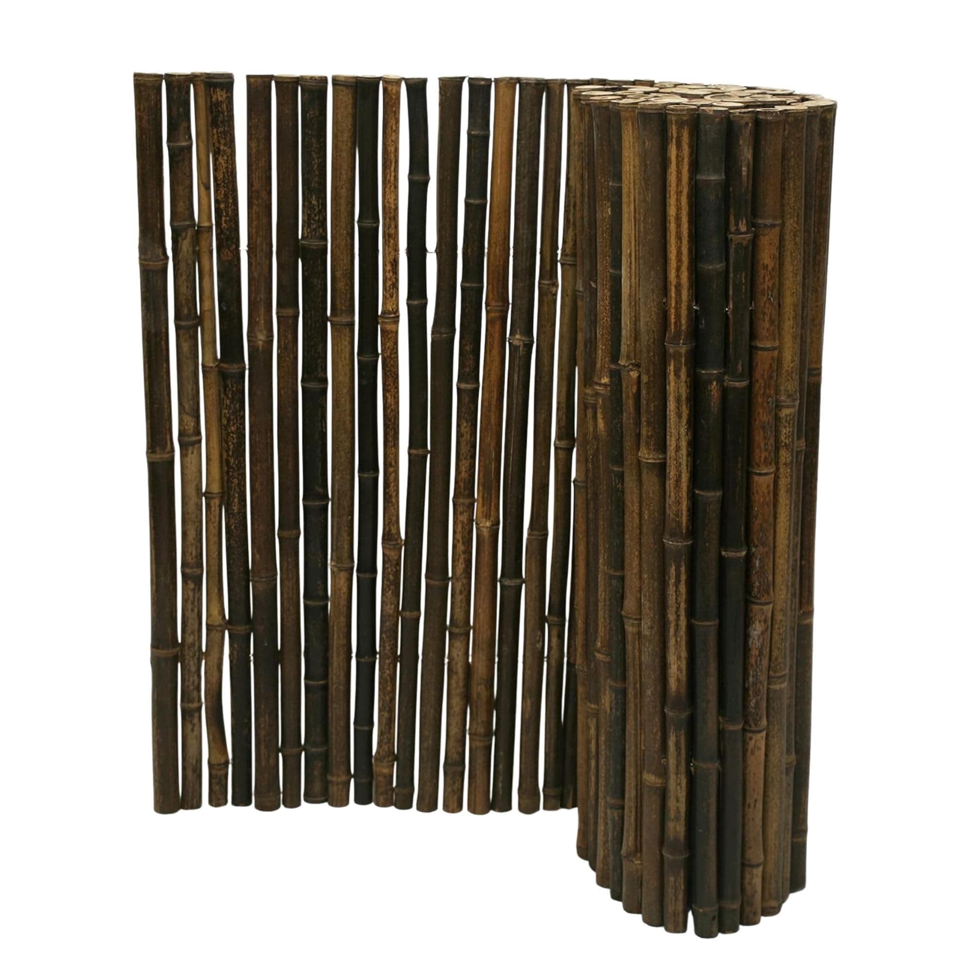 Backyard X-Scapes Natural Bamboo Fencing Garden Screen Rolled Fence Panel Black 0.75 in D x 3 ft H x 8 ft L
