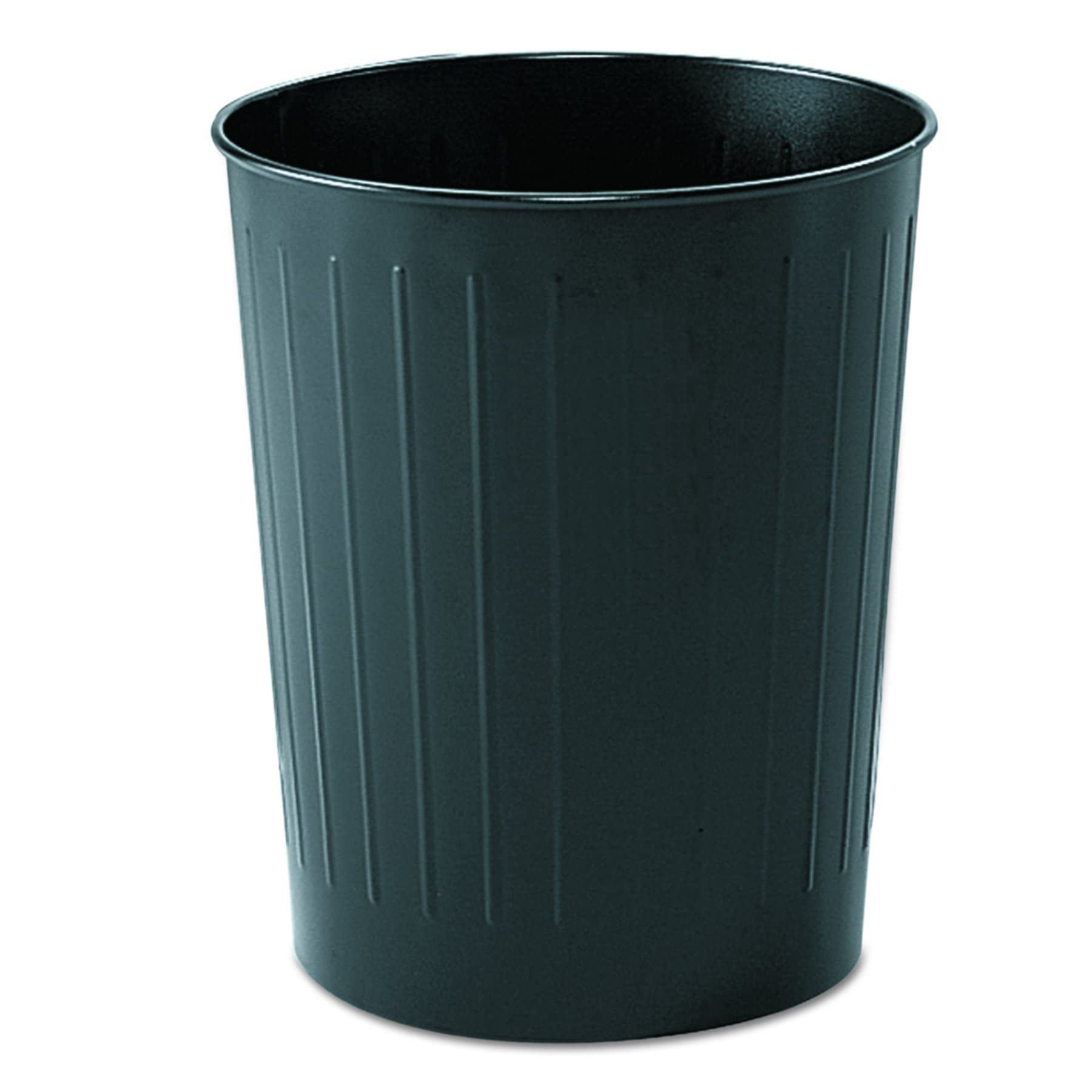 SafcoProducts 9604BL Round Wastebasket, 23 1/2-Quart, Black