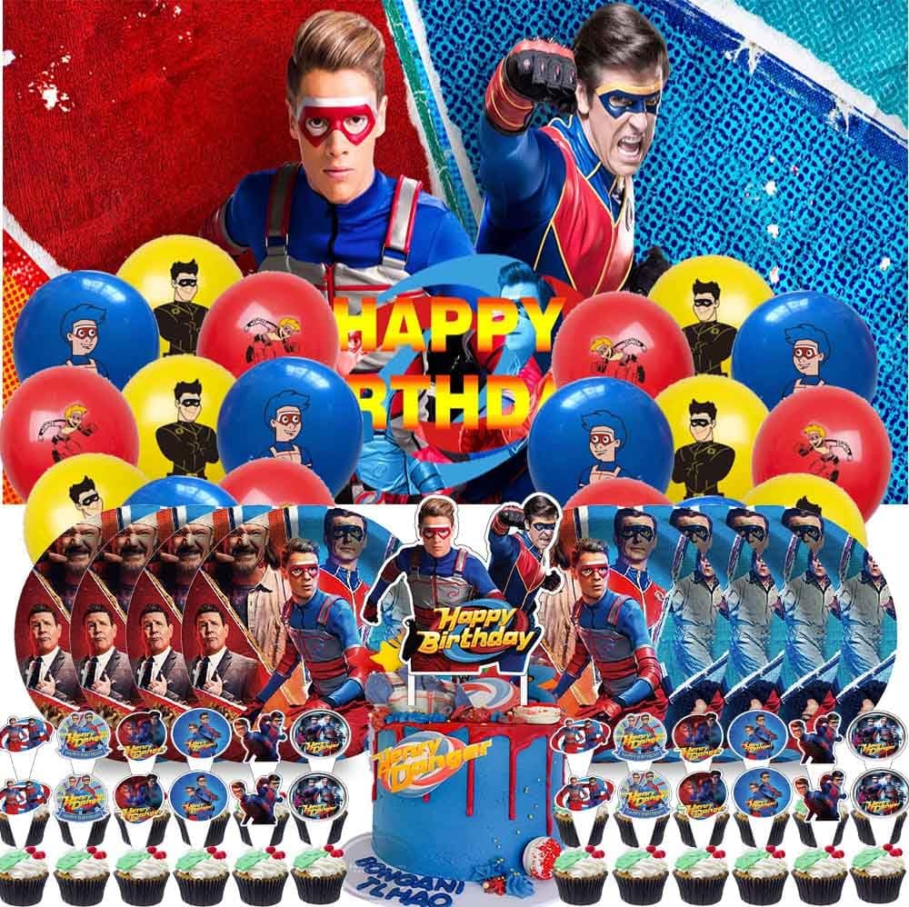 Generic Birthday Party Supplies Plates for Henry Danger Decorations Cake Topper Banner Decor Backdrop Balloons
