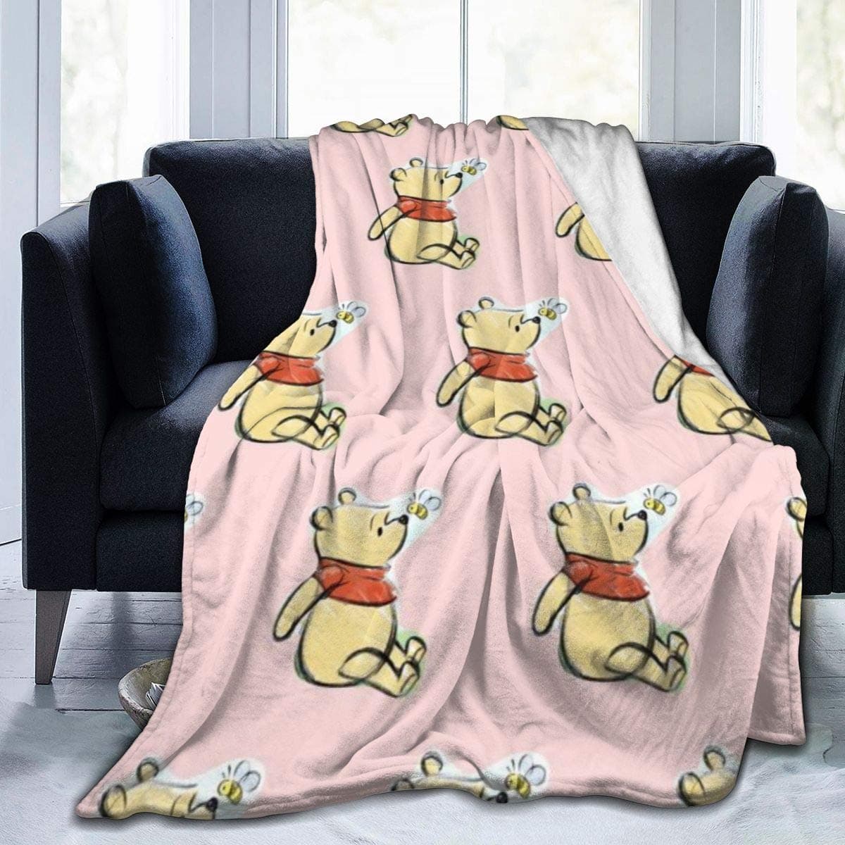 Winnie The Pooh Blanket Oversized Warm Adult Super Soft Blanket With Soft Anti-pilling Flannel For Adults & Kids 3D Print 50"x40"