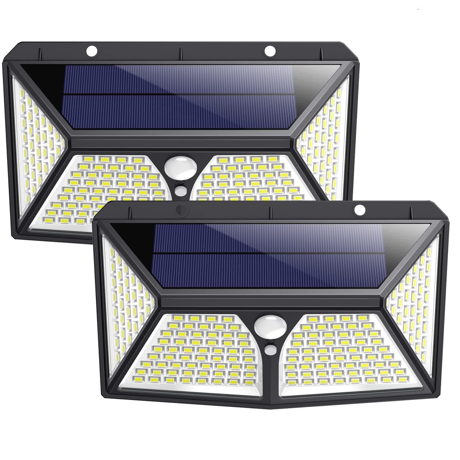 Solar Lights Outdoor 180 LED, [2500mAh High Capacity Super Bright] Kilponene Solar Security Lights Motion Sensor 270º Solar Powered Lights Wall Lights Waterproof with 3 Modes for Outside (2 Pack)