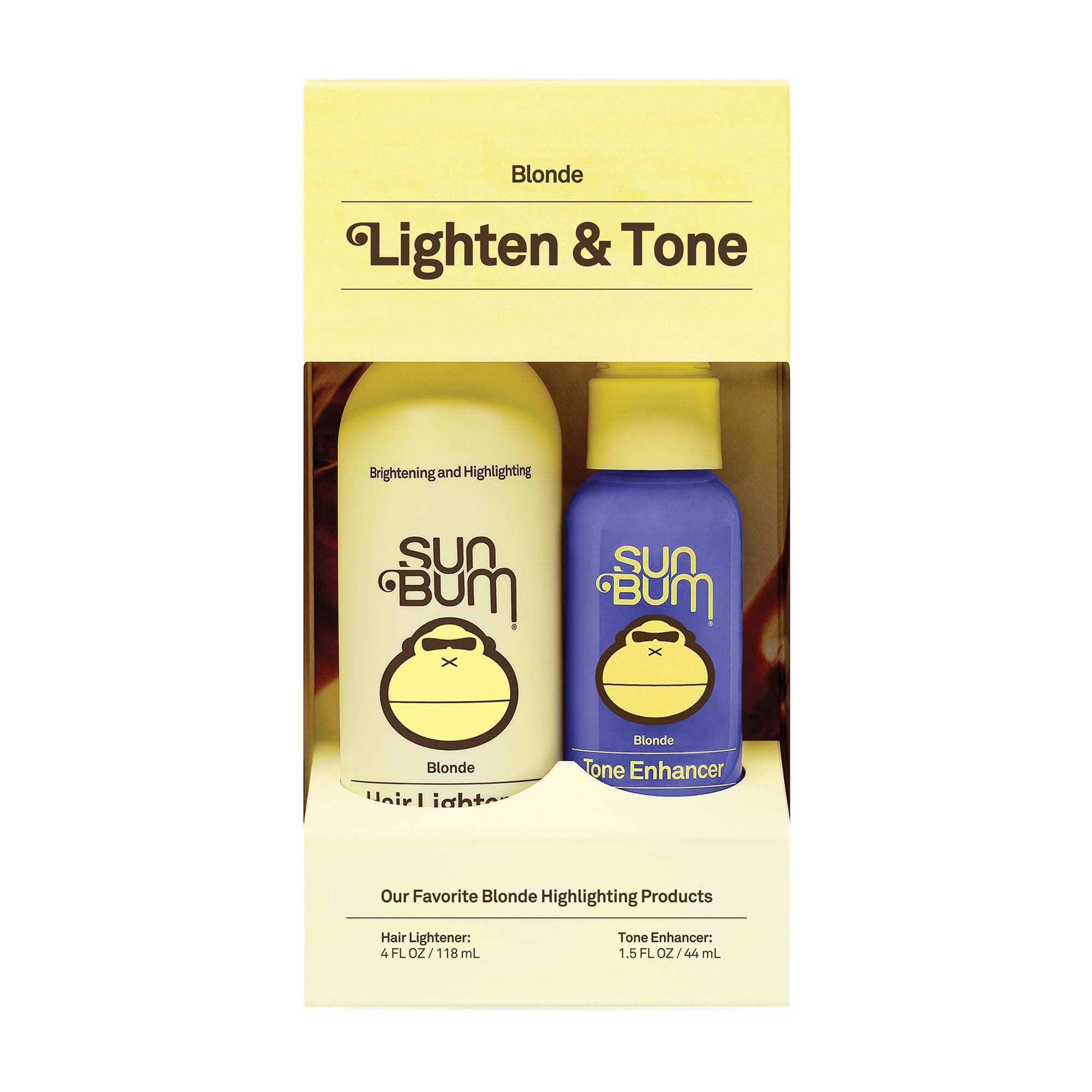 Lighten and Tone Travel Kit - Blonde Hair Lightener and Tone Enhancer - Enhances Hair Color and Shine while Neutralizing Brassy Tones - UV Protecting - Vegan and Cruelty Free (4 oz, 1.5 fl oz)