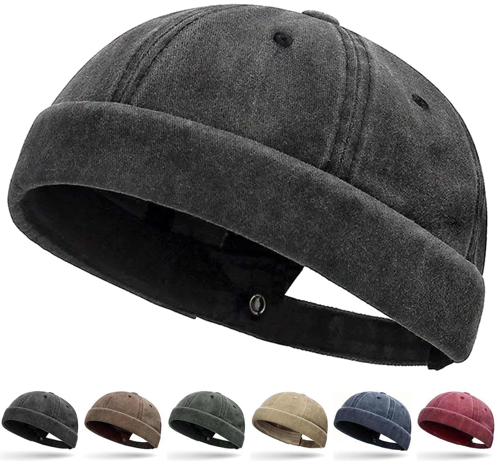 Docker Hat for Men Vintage Brimless Sailor Hat Beanie Cap