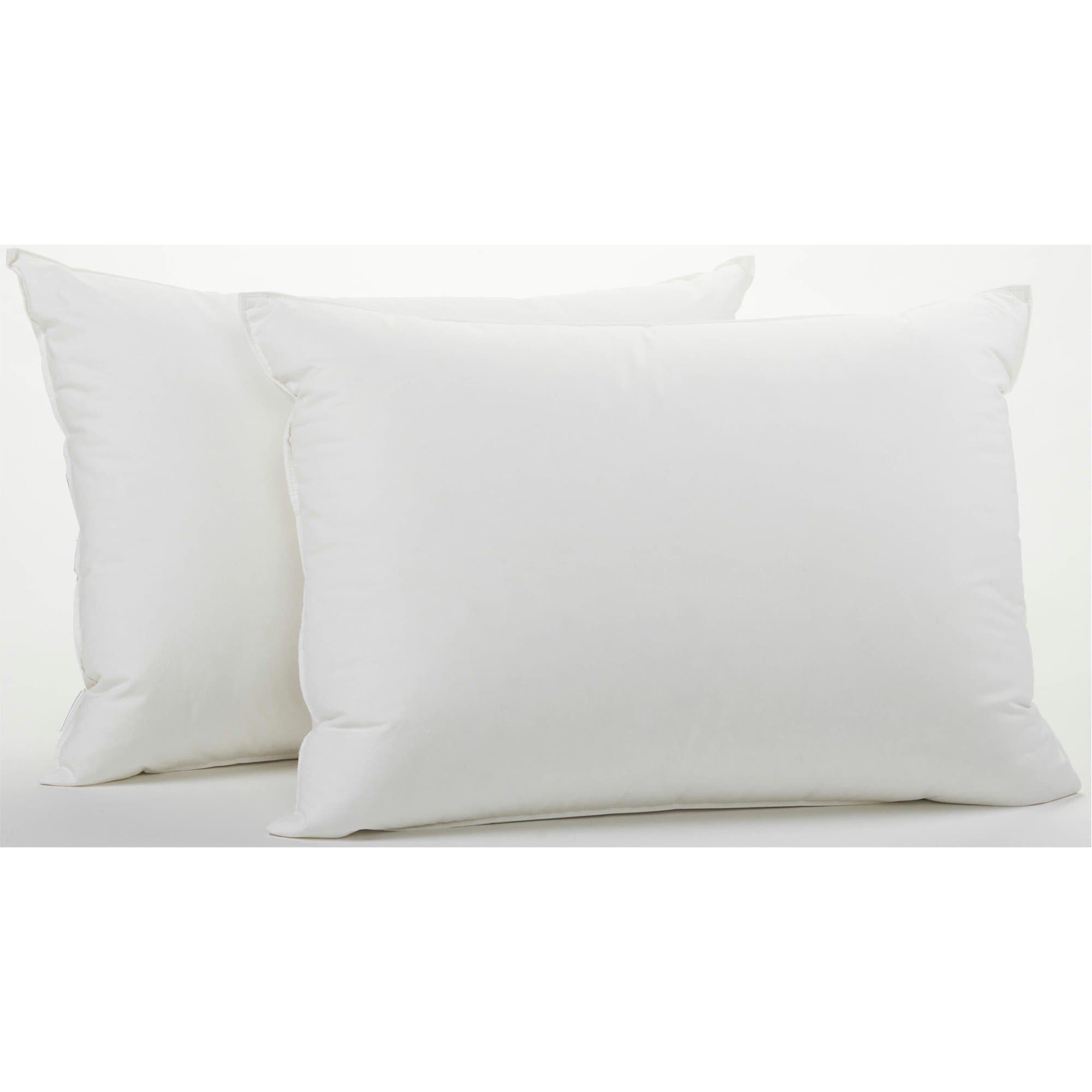 2 Queen Size White Goose Down and Goose Feather Pillows (Queen)