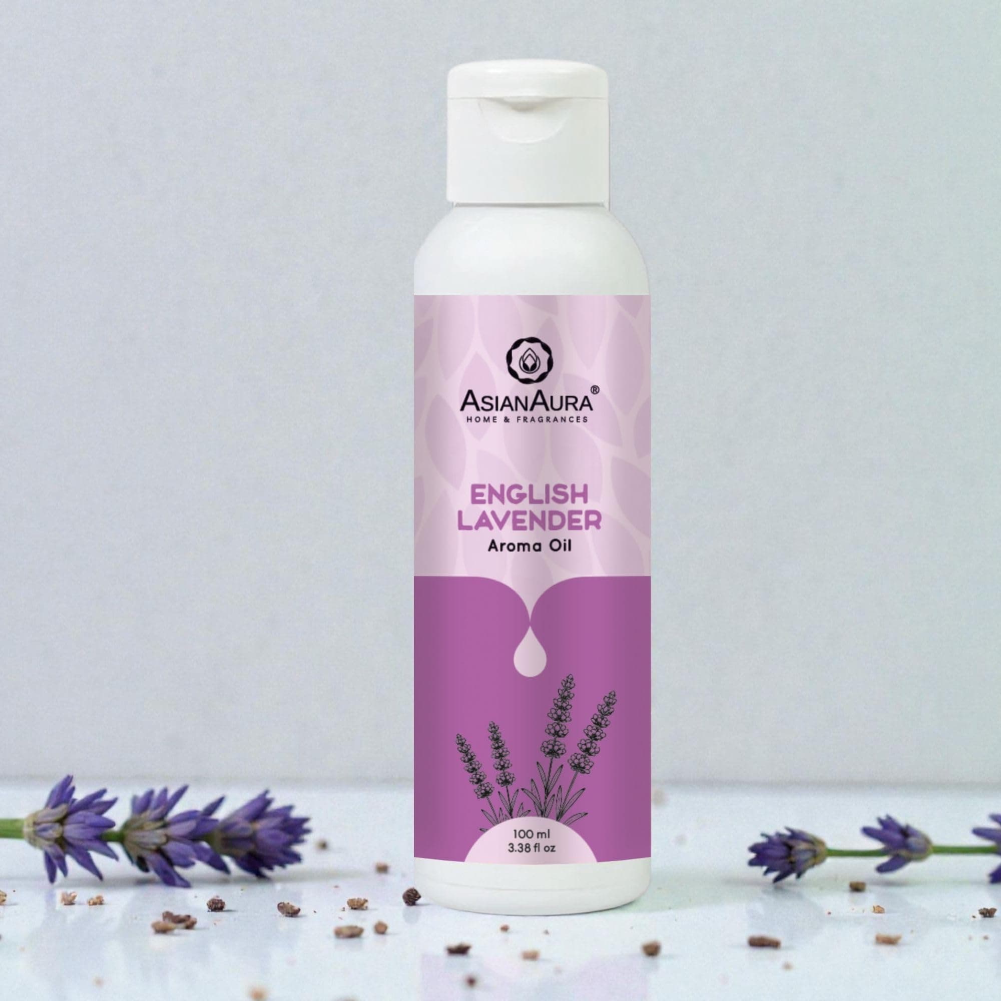 Asian Aura Aroma Oil for Home, Reed Diffuser Refill Fragrance Oil, Aroma Burner/Candle/Electric Diffuser - Lavender Aroma Oil 100ml| Aromatherapy & Home Fragrance/Yoga/Meditation