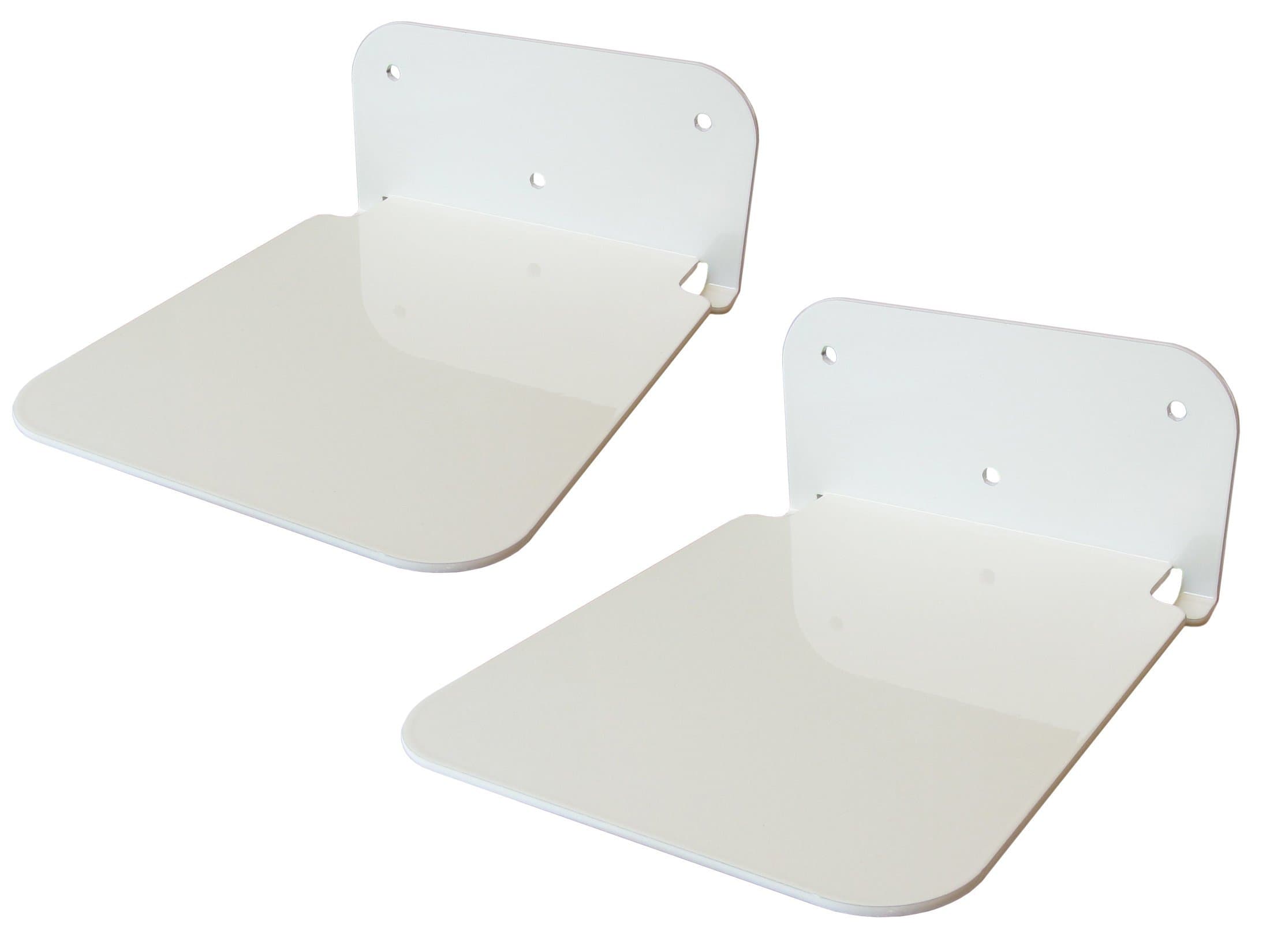 Invisible Concealed Floating Metal Bookshelf Wall Mounted Storage for Home Room Creative Decoration Book Display (2 - Pack, White)