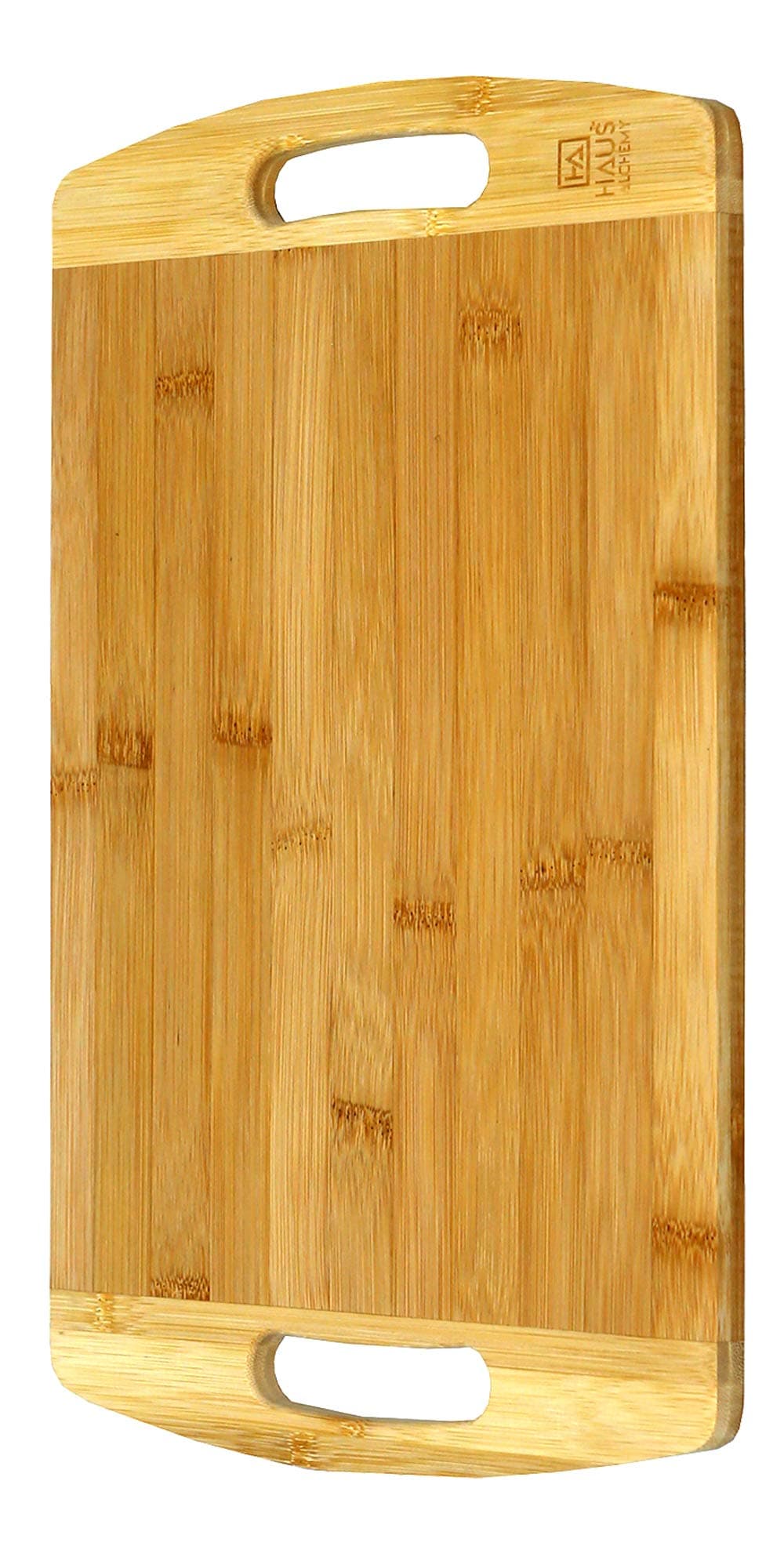 Haus Alchemy Chopping Board 100% Organic Bamboo Cutting Board Heavy Duty Large Wooden Board with 2 Handles Ideal for Fruits-Vegetables-Meat-Bread & More (L=38xB=25xH=1cm)