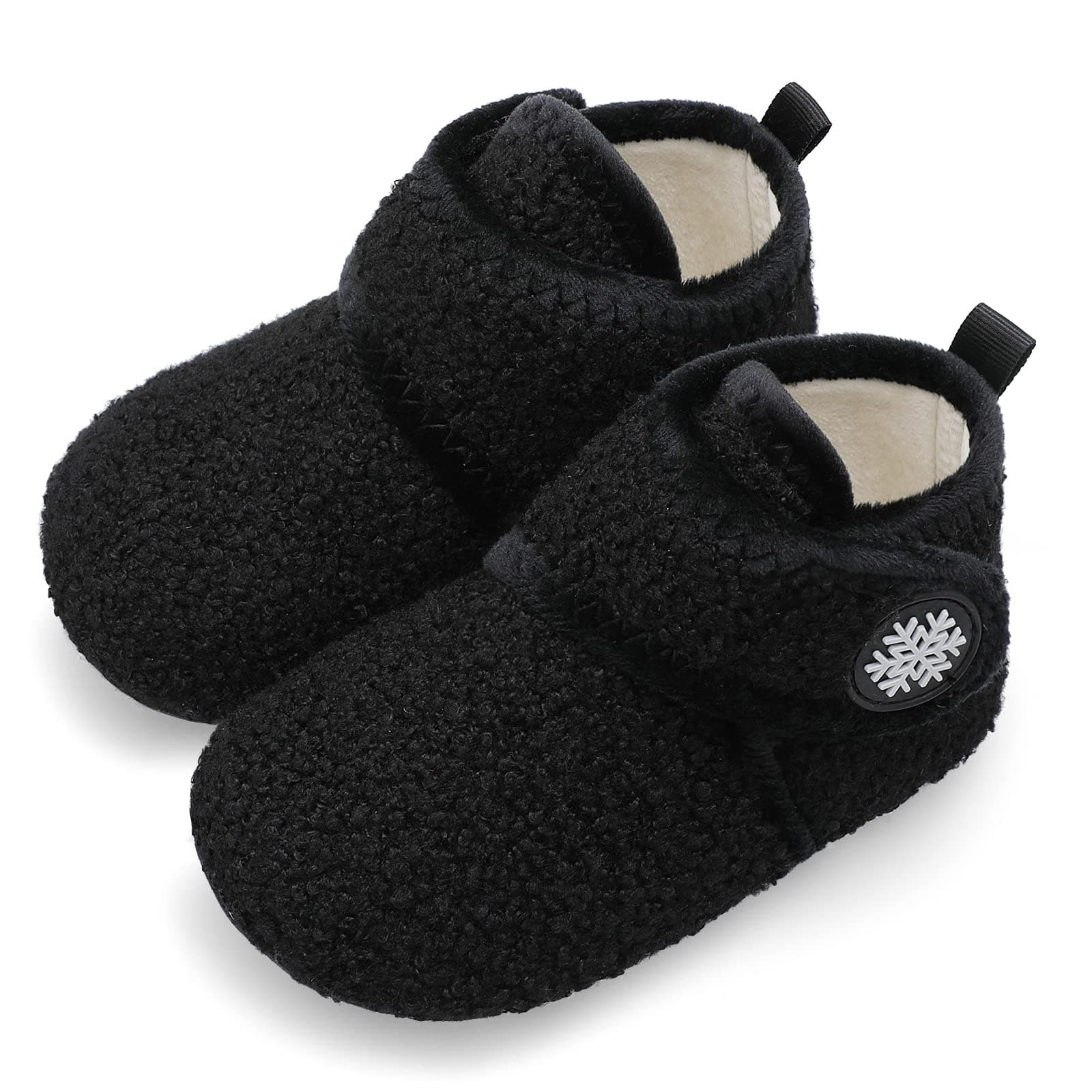 ScurtainUnisex Kids Toddler Slippers Socks Artificial Woolen Slippers with Non-slip Rubber Sole