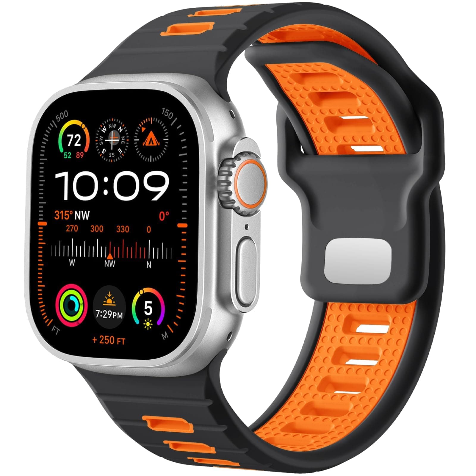 Odbeai Sport Band Compatible with Apple Watch Ultra 2 3/Ultra Band,Compatible with Apple Watch Bands for Men 49mm 46mm 45mm 44mm 42mm,Waterproof Silicone Strap for iWatch Bands All Series SE 11 10 9-1