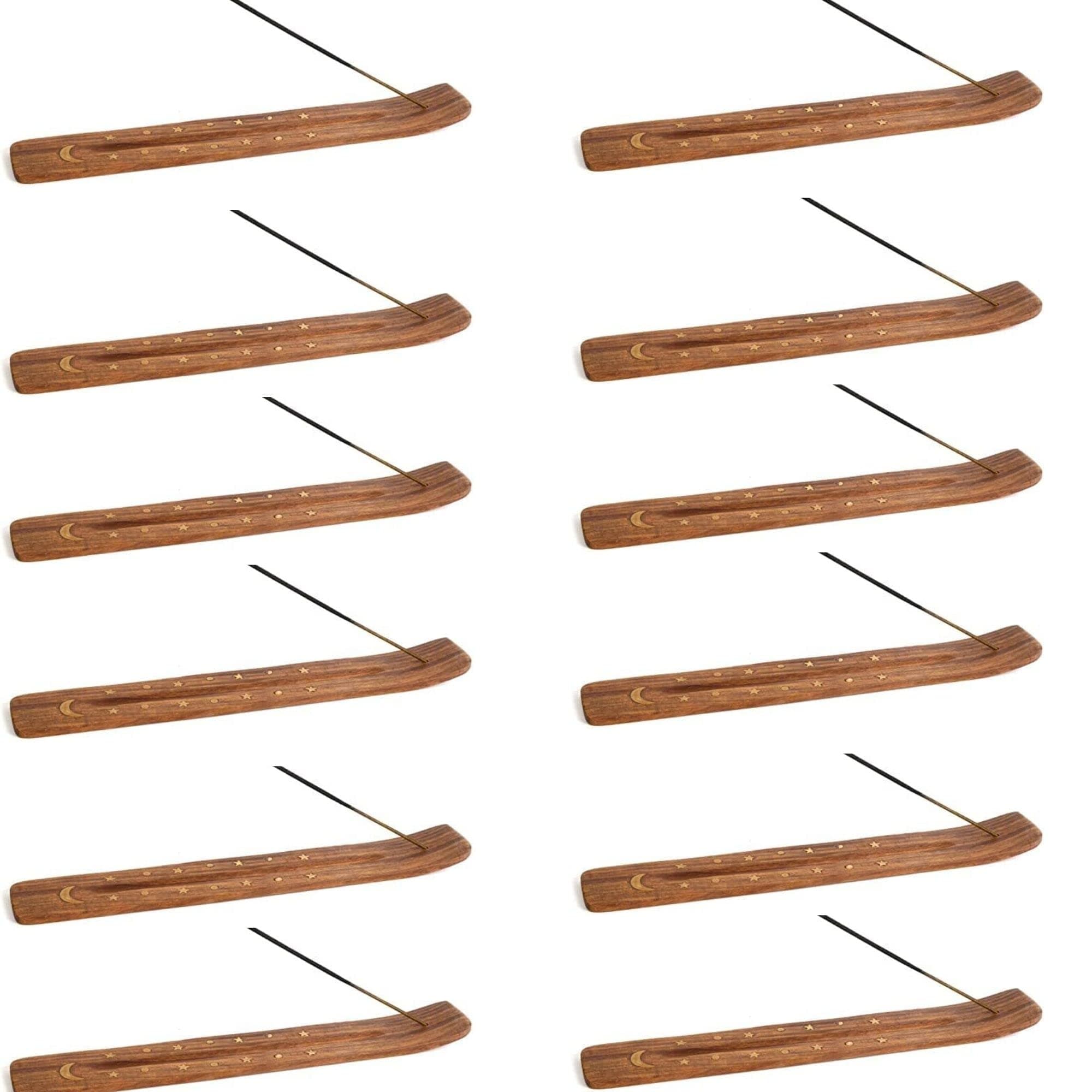 12 Pieces Wooden Incense Stick Holder Handmade Wood Incense Hold