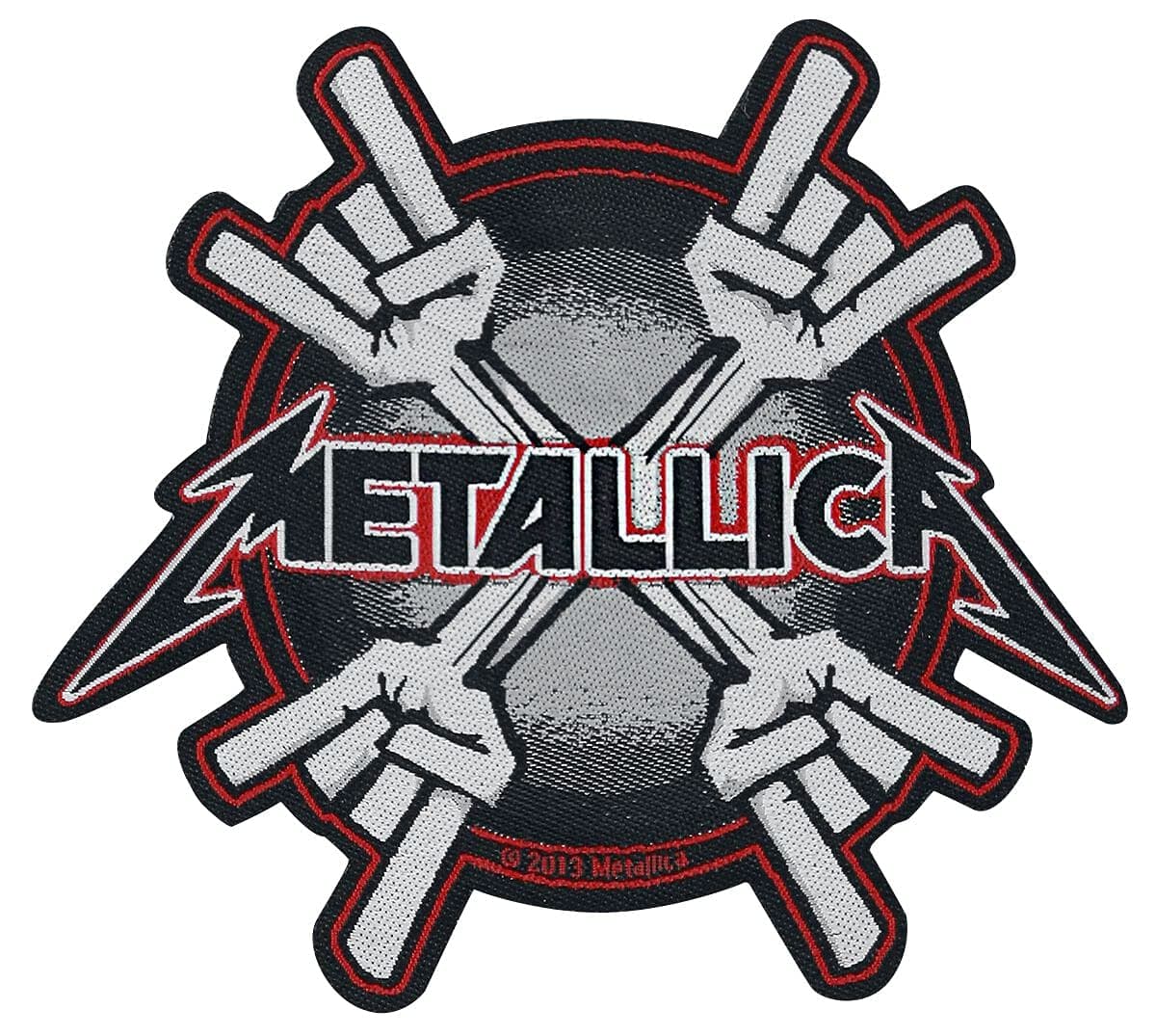 Metallica Patch Metal Horns Band Logo Official Black Cut Out 10Cm X 9Cm Size Accessory Size
