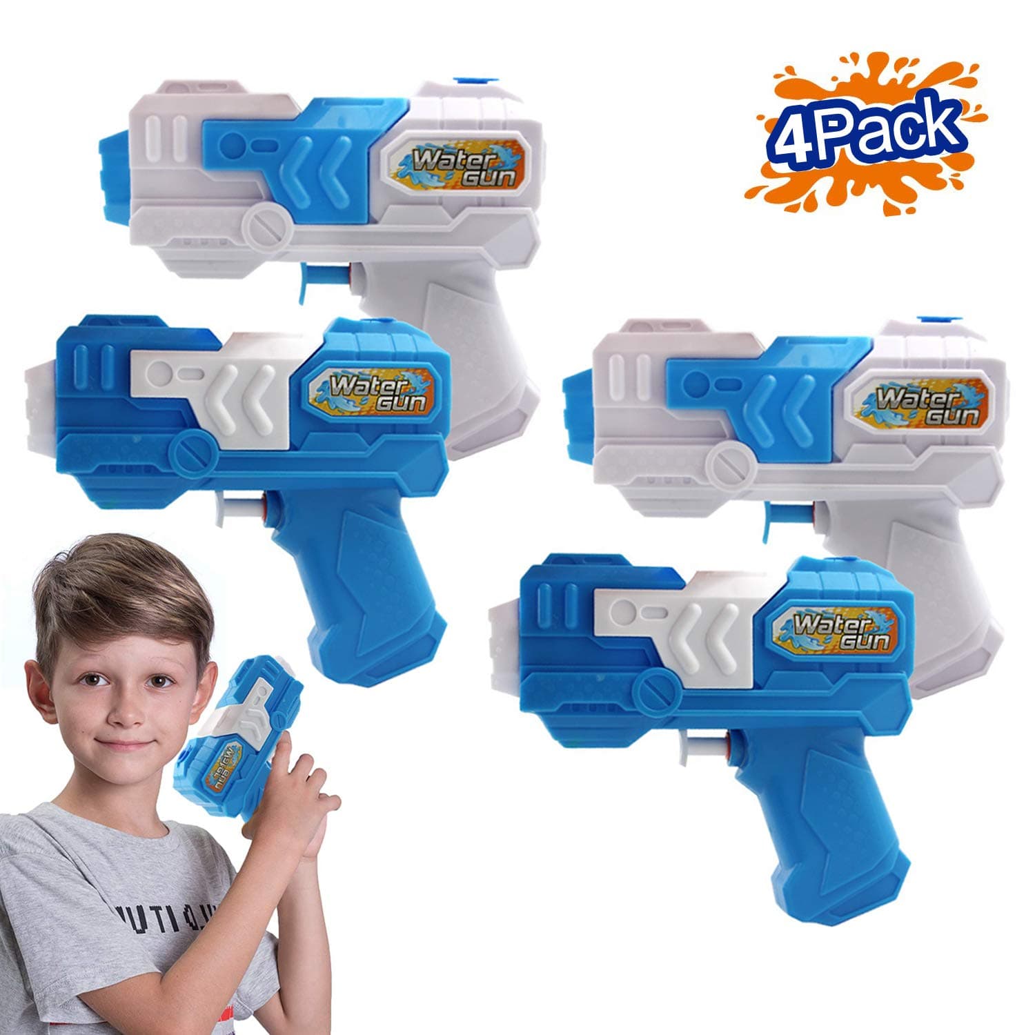 4 Pieces Mini Squirt Water Pistol Guns, Pocket Size Water Soaker Gun Toy, Summer Swimming Pool Beach Sand Water Blaster Water Fighting Toys
