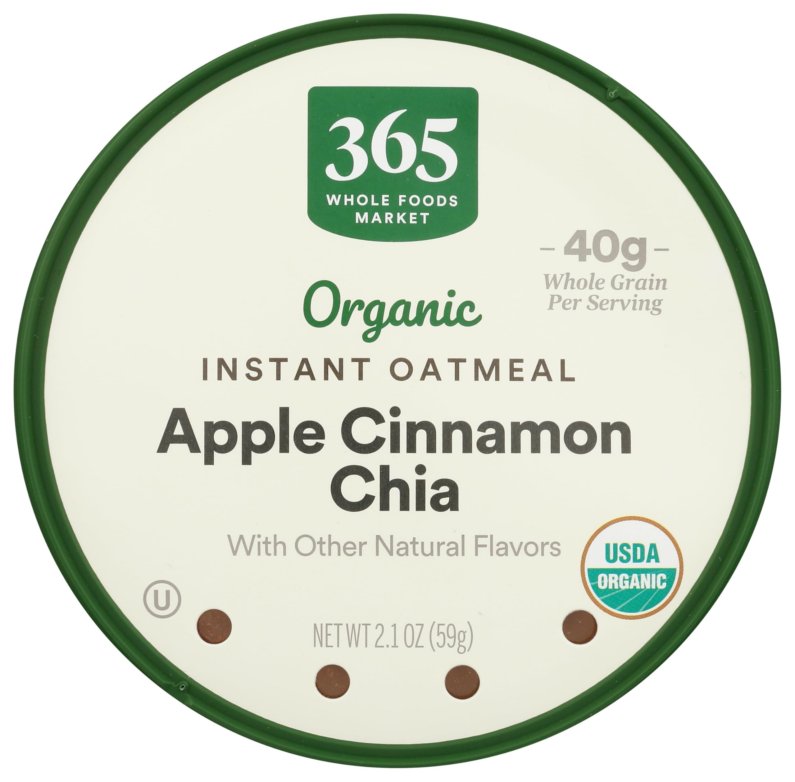 Organic Instant Oatmeal, Apple Cinnamon Chia, 2.1 Ounce