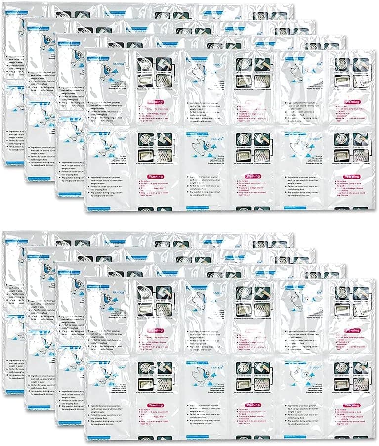 BLOBUSTE Ice Packs for Shipping and Coolers, 8Sheets, Reusable Ice Pack Sheets for Lunch Bags, Long Lasting Cold Dry Ice Packs for Shipping Frozen Food, Flexible Ice Blankets for Coolers