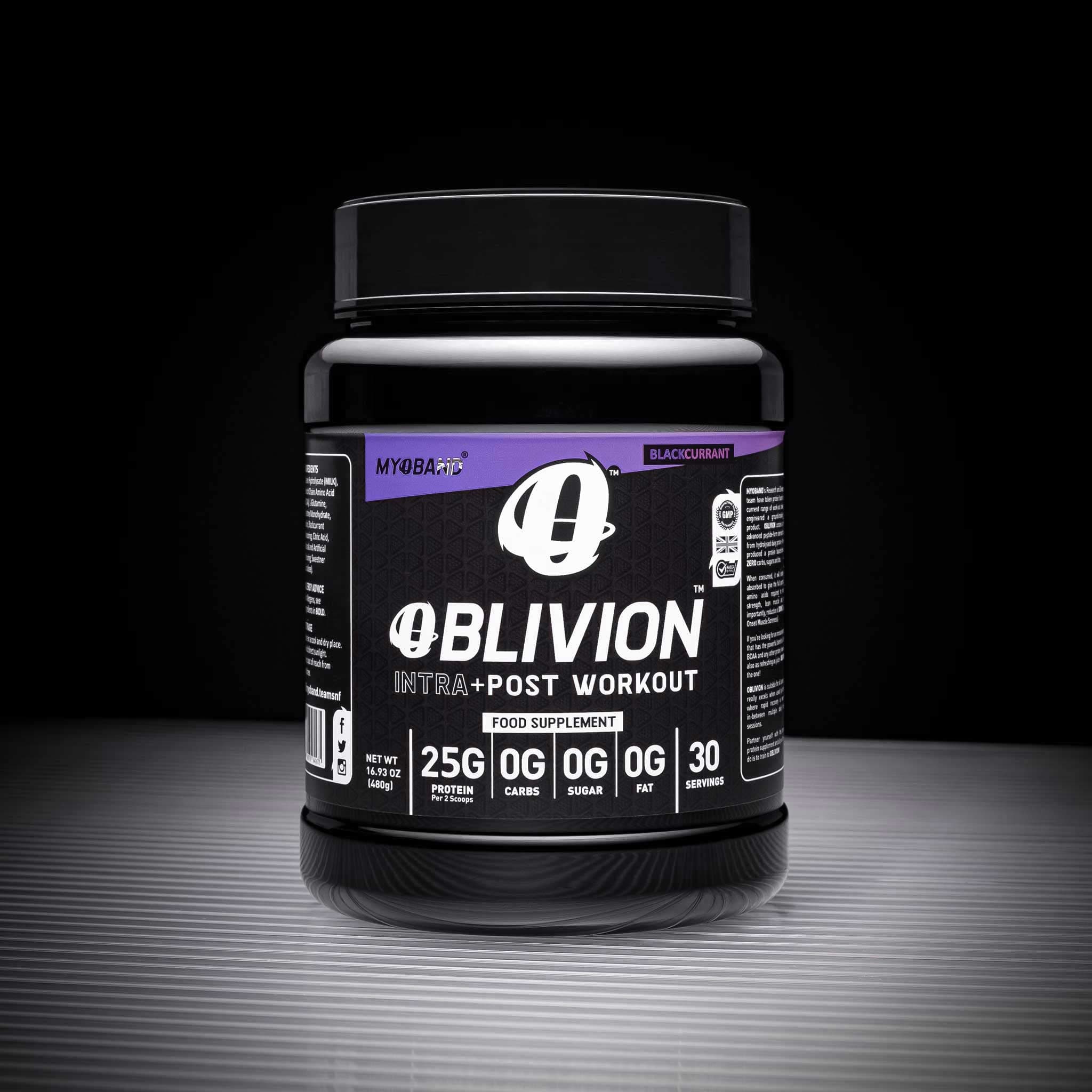 MyoBand Oblivion + Electrolytes Intra + Post Workout 480g Blackcurrant