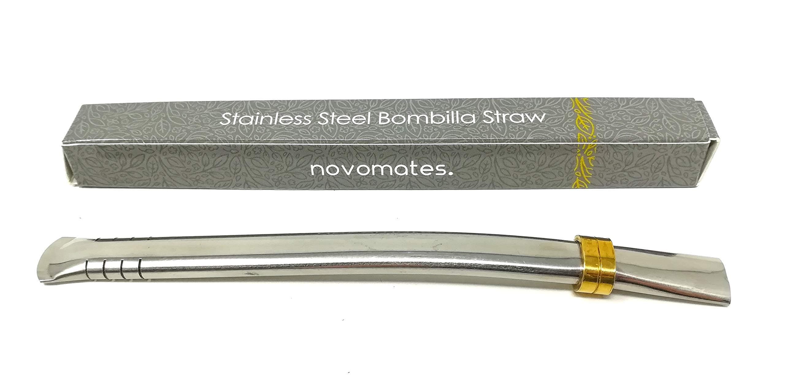 Novomates Easy Clean Yerba Mate Bombilla Straw Gourd Drinking Filter Straw Stirrer โ Mate Straw Food-Grade Stainless Steel Straw - 6.2" (15.8cm) Long