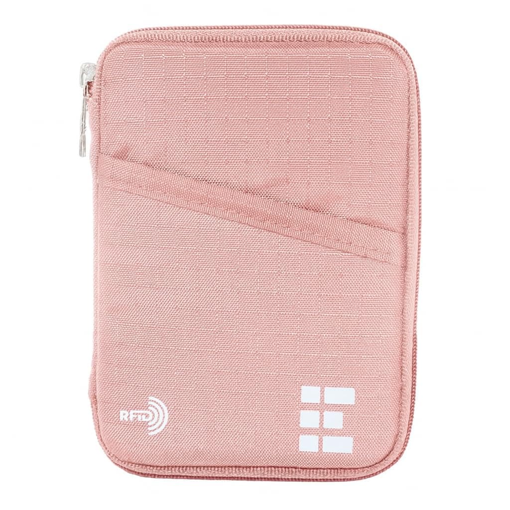 Zero Grid Single Passport Wallet - Travel Document Holder w/RFID Blocking Rose Pink