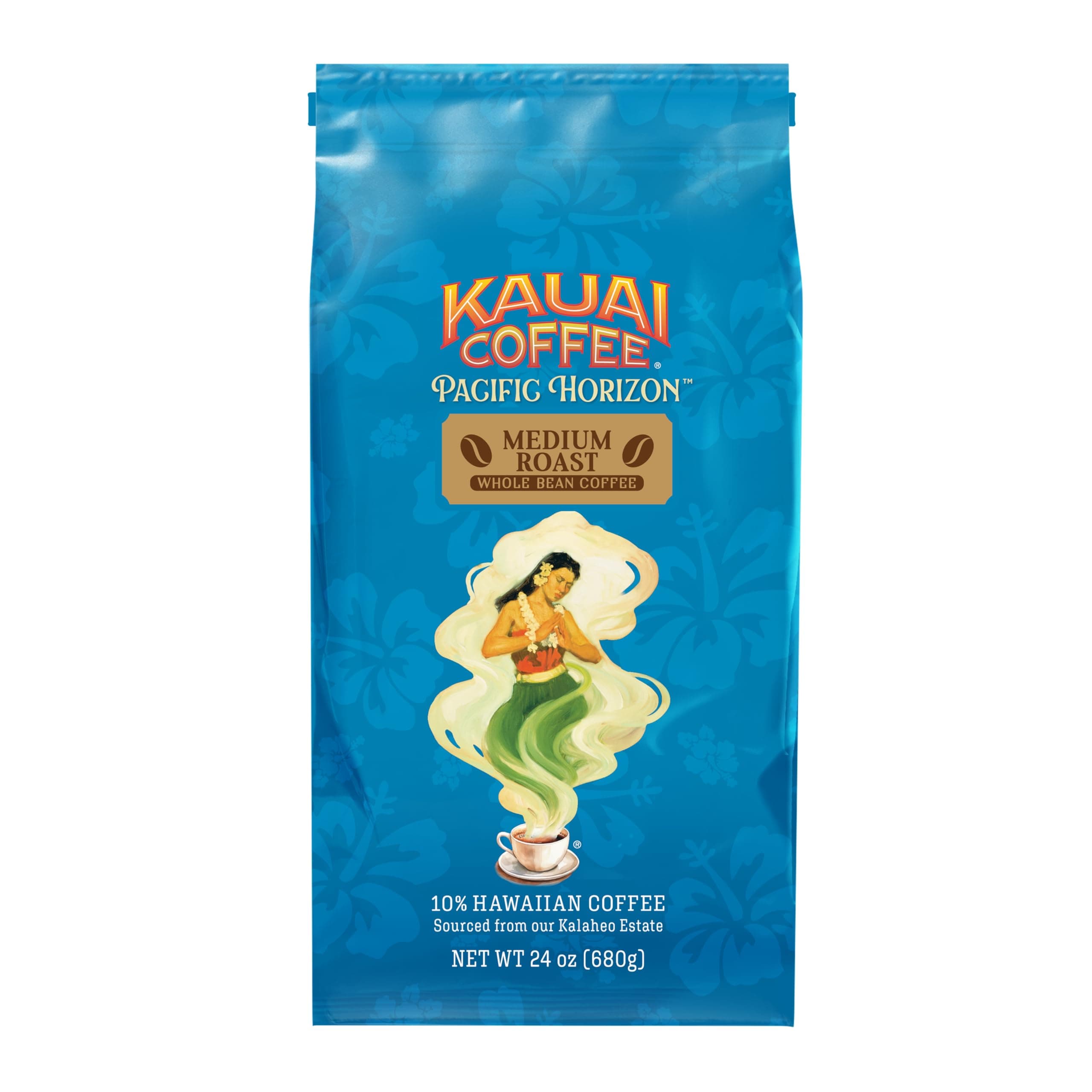 Kauai Whole Bean Coffee, Koloa Estate Medium Roast - Arabica Coffee From Hawaii's Largest Coffee Grower, Bright Aroma with Light Floral Notes - 24 oz