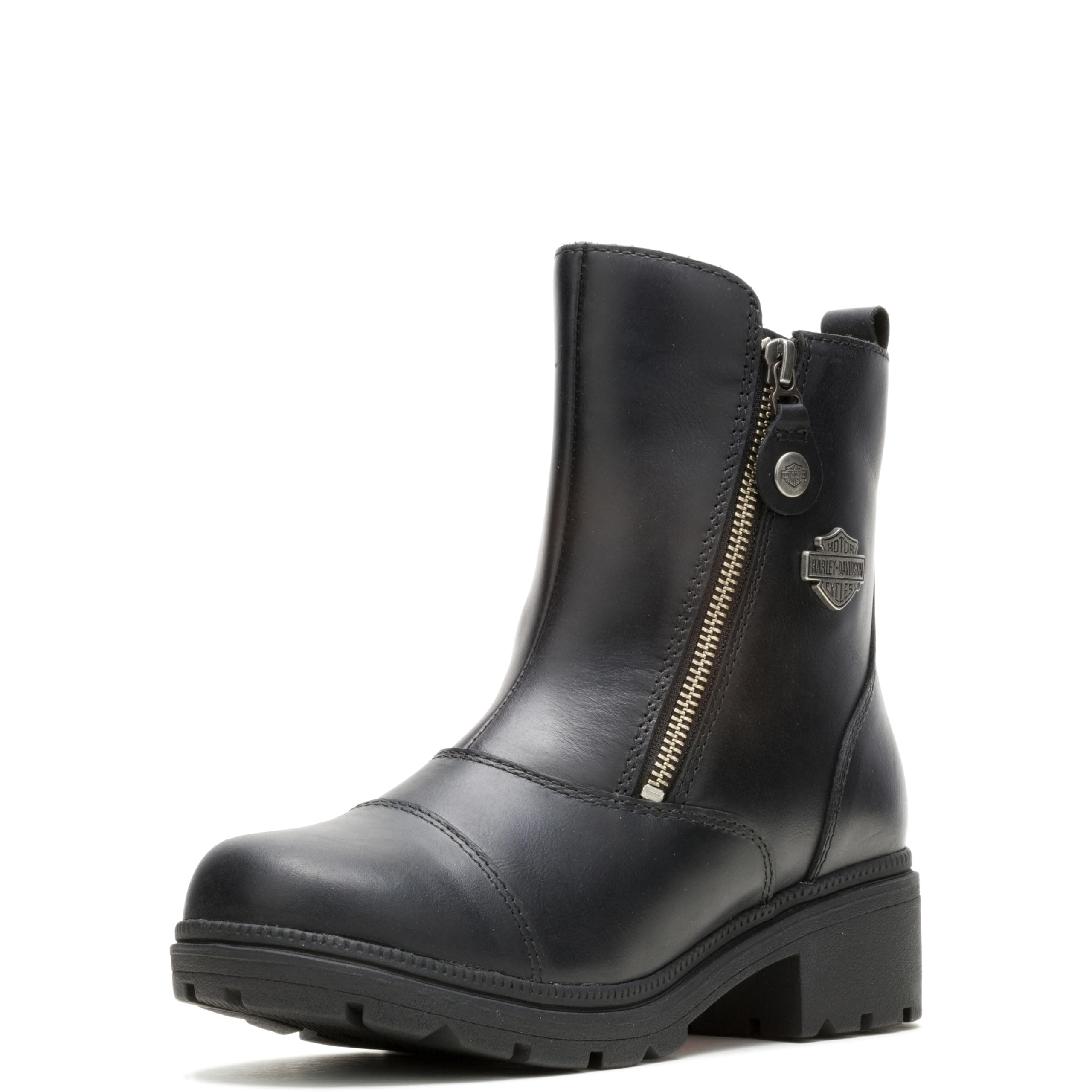 Harley-Davidson FOOTWEAR Womens Amherst Short Casual Boots Ankle Low Heel 1-2" - Black