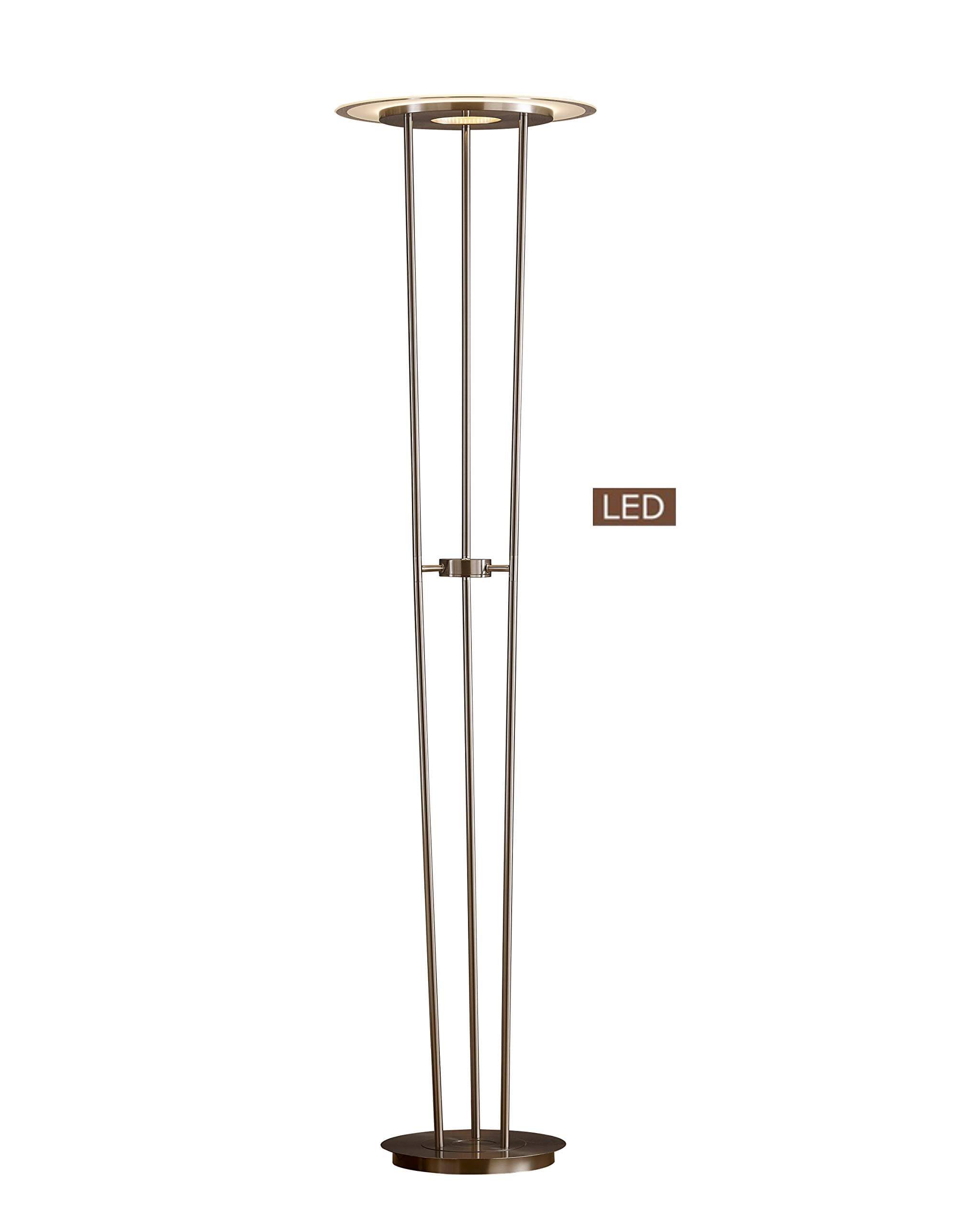Artiva USALED804268SN Luciano LED Torchiere Floor lamp Touch Dimmer, 72", Satin Nickel