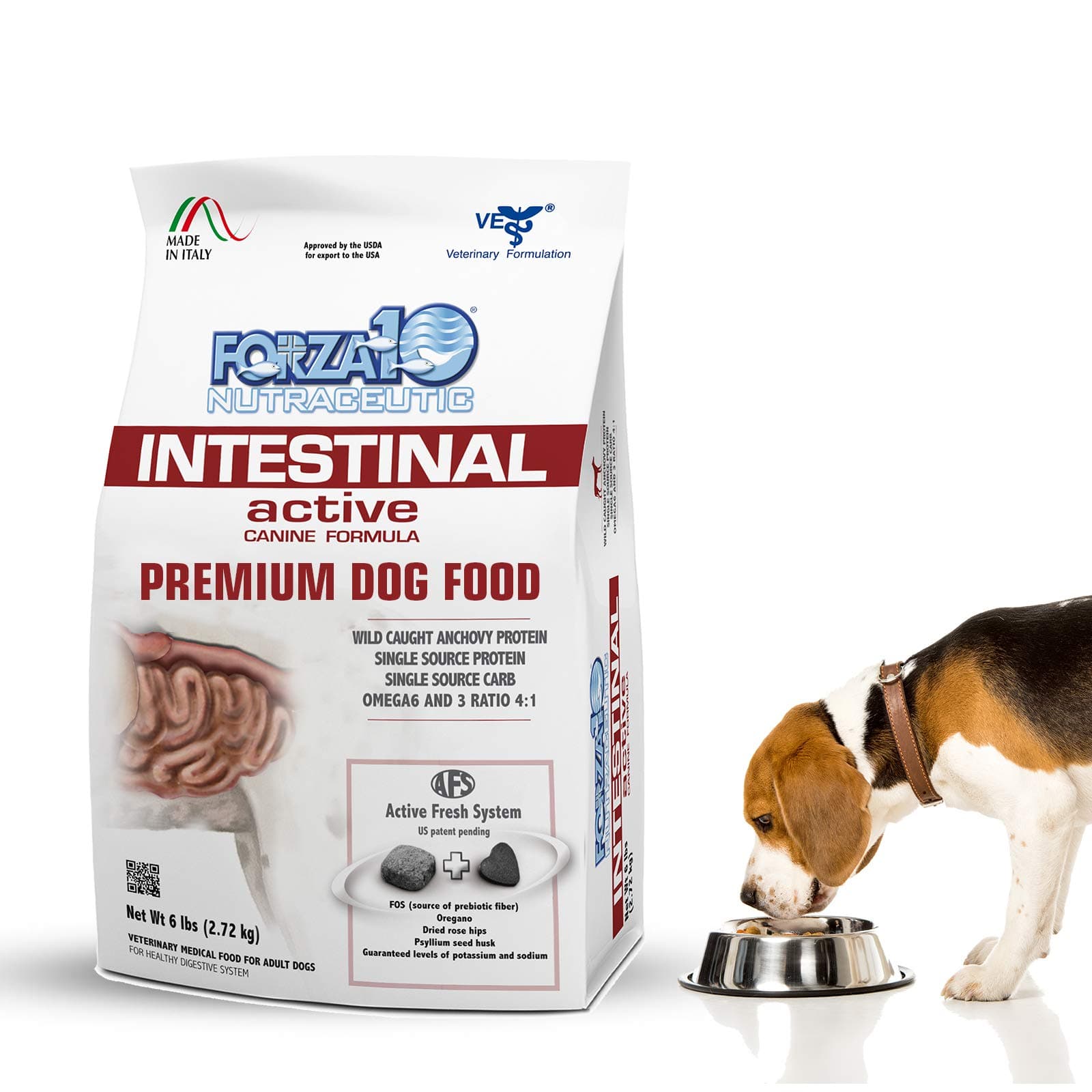 Active Dry Intestinal Dog Food, Gastrointestinal Dog Food, Digestive and Intestinal Diet Dry Dog Food for Adult and All Breeds (6 Pounds)