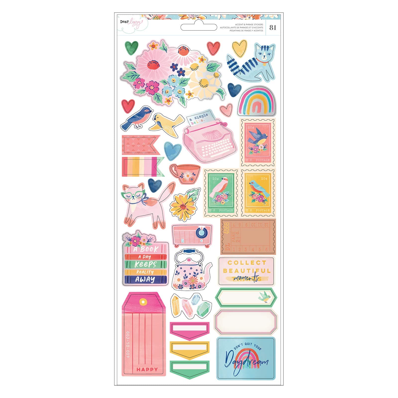 American Crafts Dear Lizzy Iridescent Foil Sticker Sheet