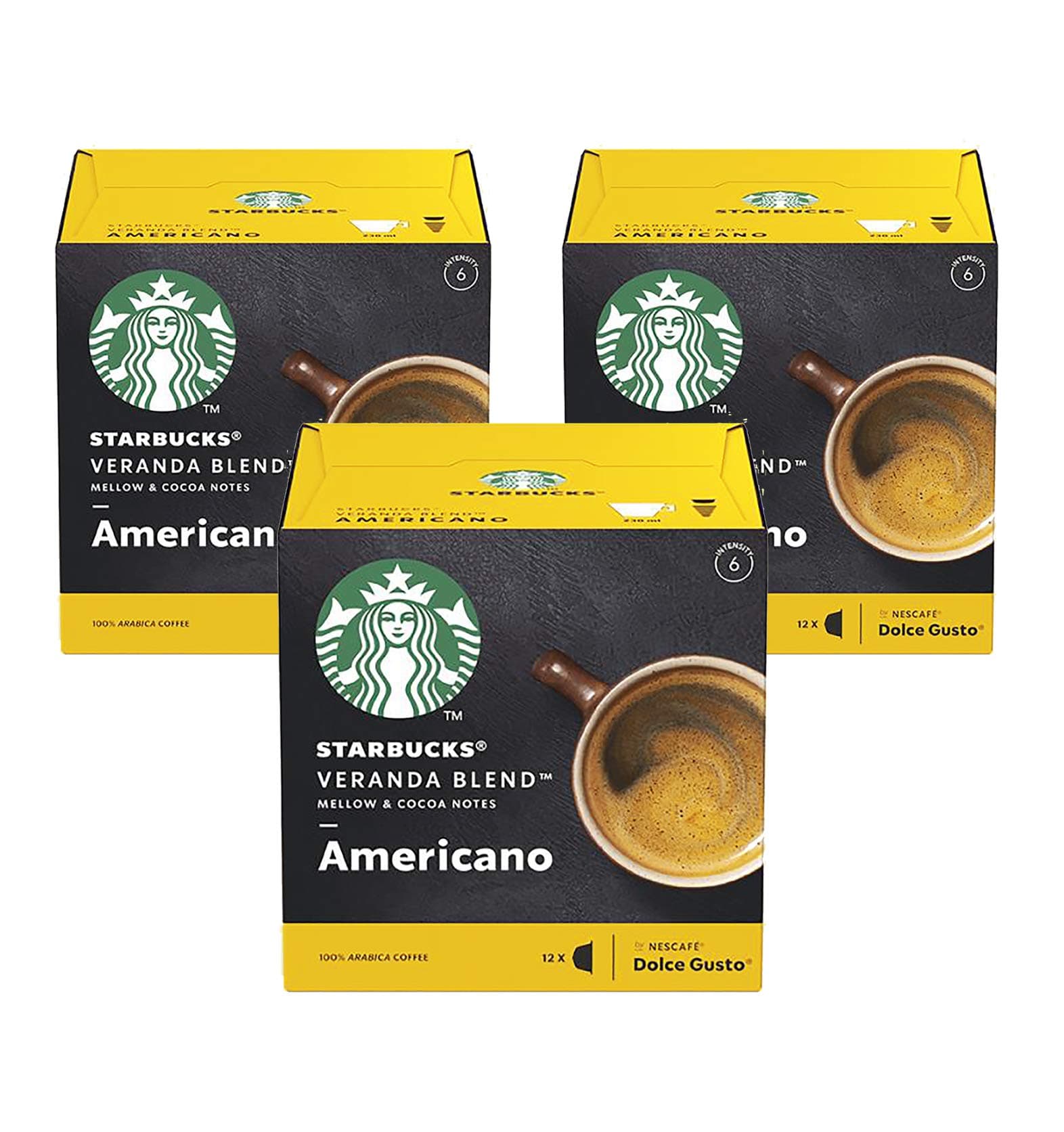 NESCAFÉ DOLCE GUSTO Starbucks Americano Veranda Blend x 3 Boxes (36 Capsules) 36 Drinks