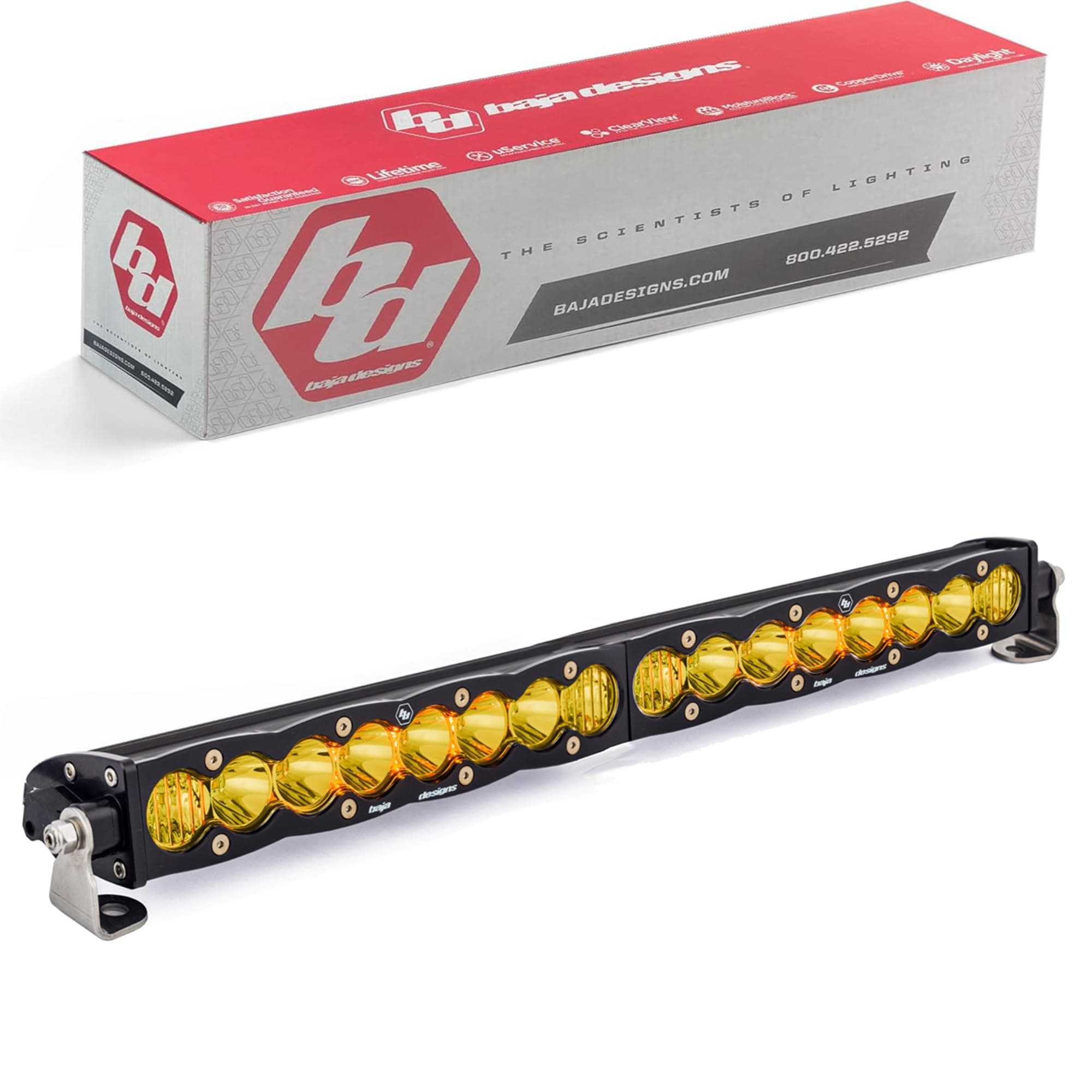 20 Inch Led Light Bar Single Amber Straight Driving Combo Pattern S8 Series