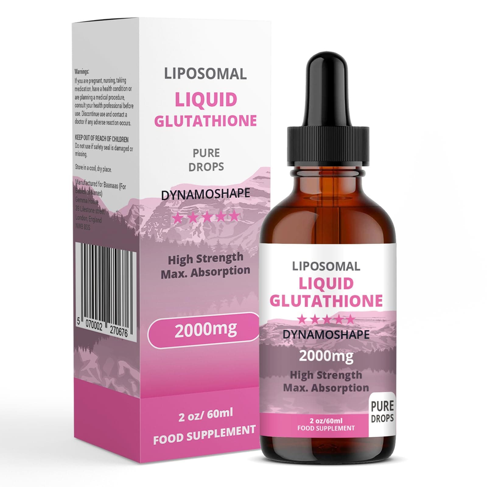 Liposomal Glutathione 2000mg with Vitamin C, Oral Glutathione Liquid, Antioxidant Supplement for Detox, Superior Absorption, Higher Dosage (Pack of 1)