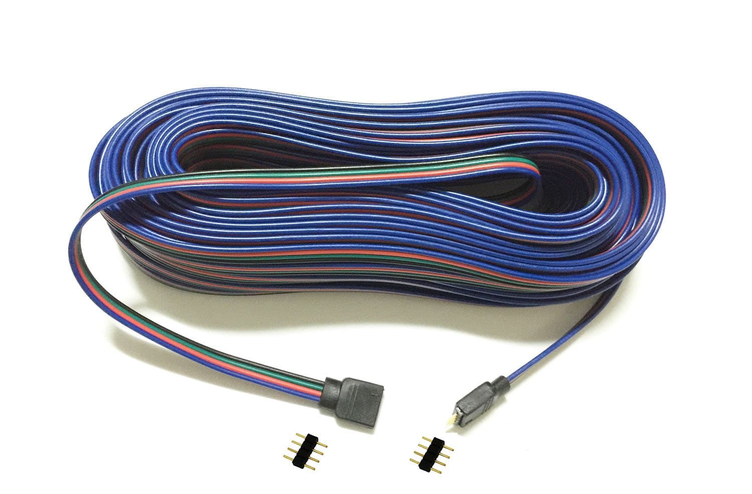 10m RGB LED Strip Extension Cable 4 Pin LED Strip Connector LED Tape Light Extension Cord LED Ribbon 4 Wire Cable for SMD 5050 3528 2835 LED Strip or Other Devices (10m/33ft)