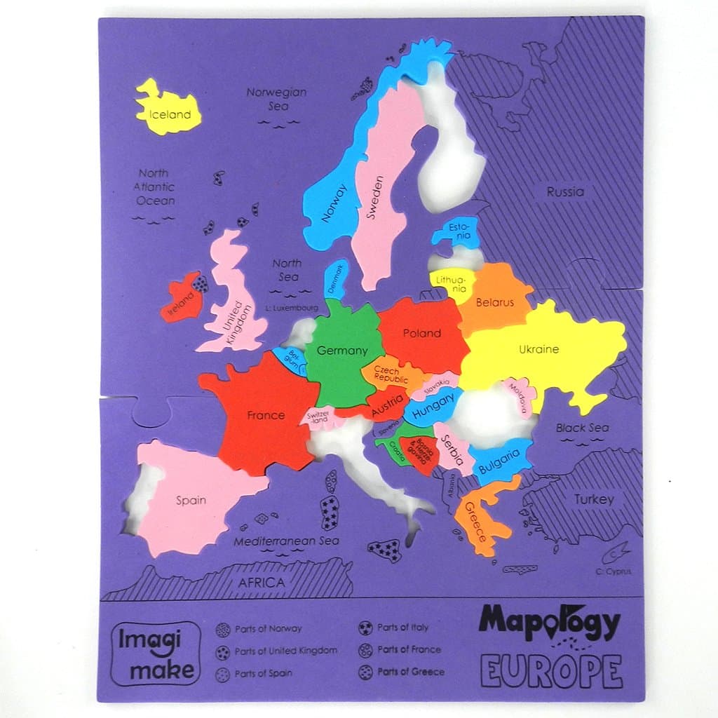 Imagimake Mapology: Europe Map Puzzle for Kids | Educational Toys & Games | Jigsaw Puzzles for 5-8 | Gifts for 5 6 7 8 9 10 11 12 Years Old Boys & Girls For Kids
