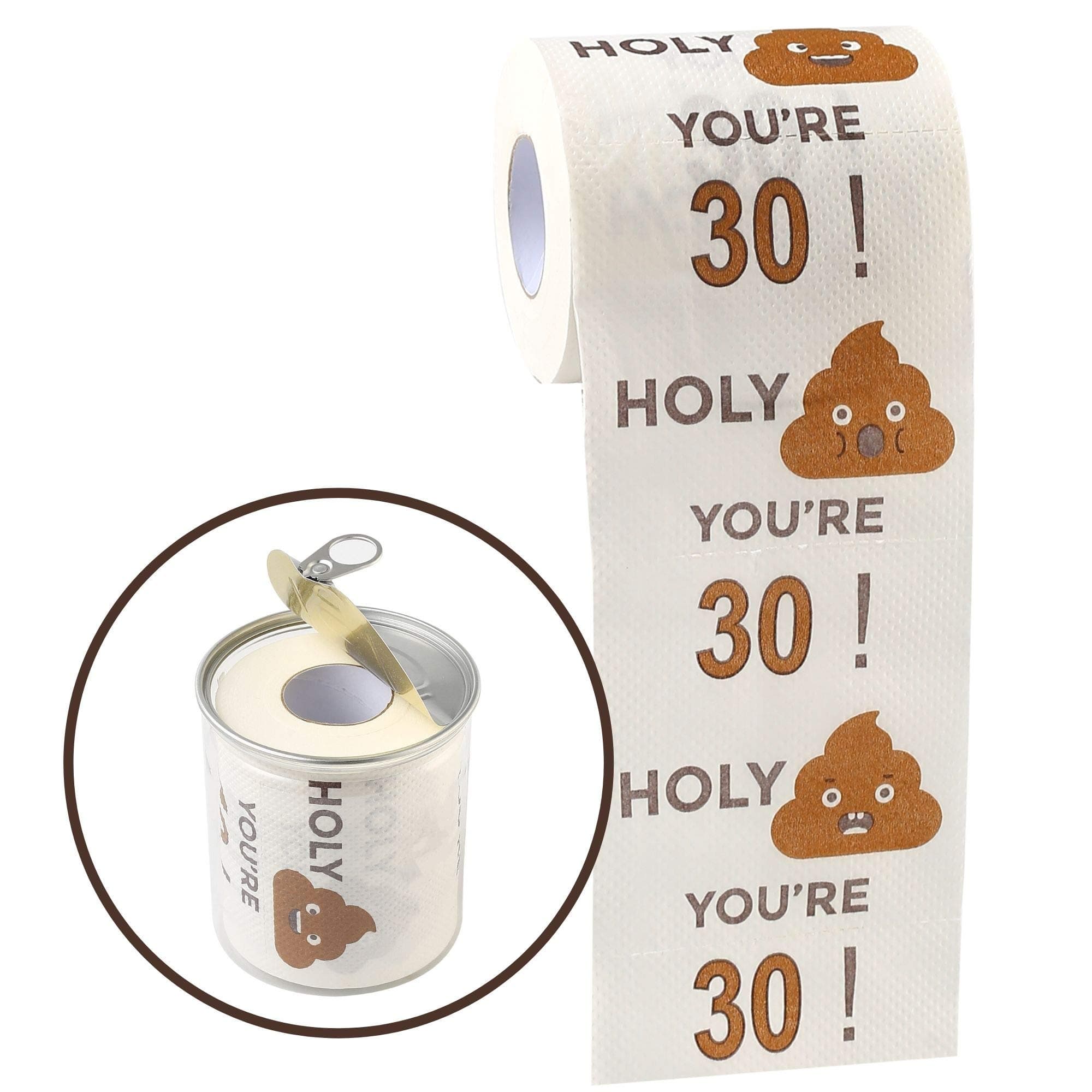 Happy 30th Birthday Toilet Paper Roll 3-Ply Funny Birthday Gifts for Men and Women Novelty for Birthday Party Decorations Seventy 30 Party Supplies (30th Years)