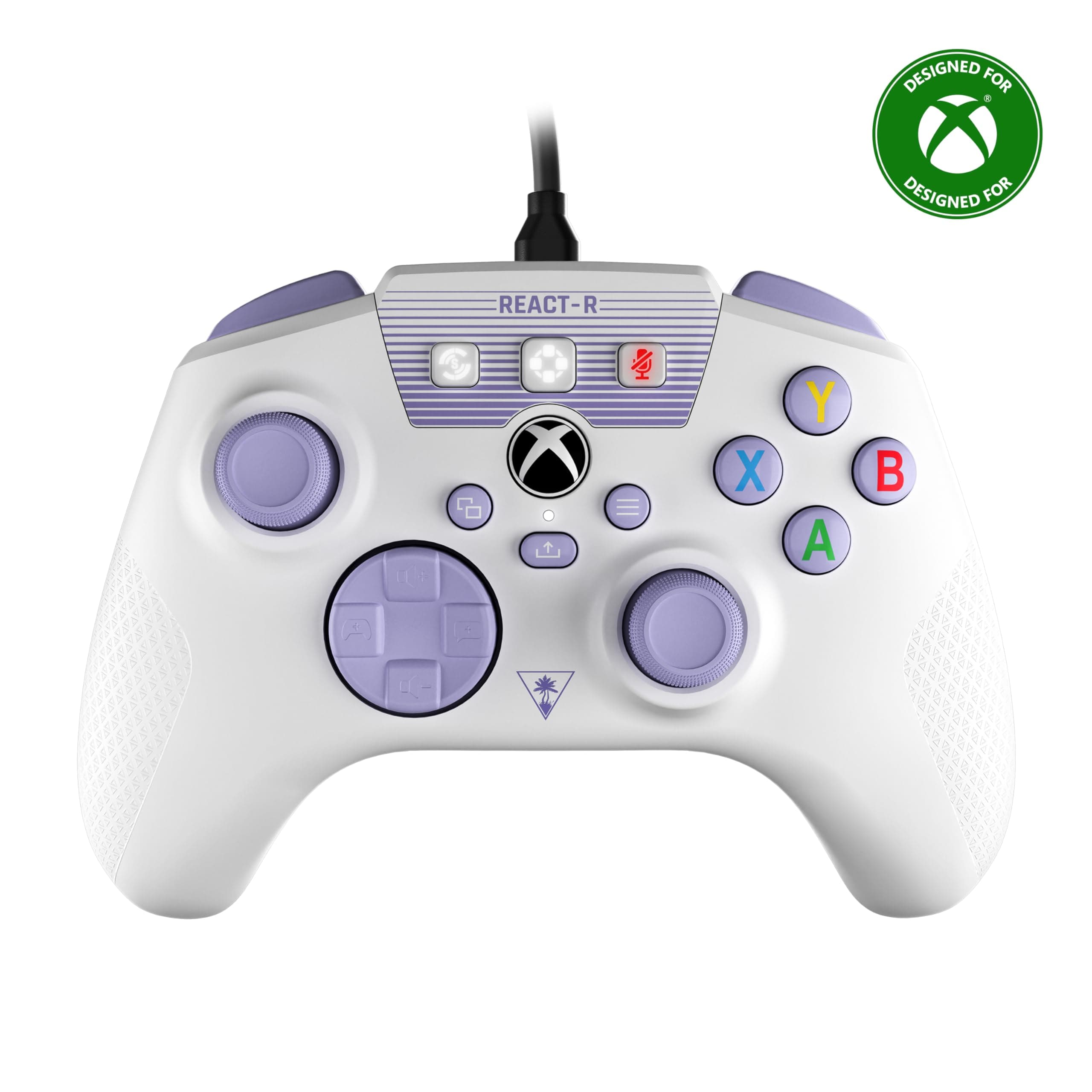 Turtle Beach REACT-R White XB Controller, USB, Gaming Controller, Compatible with Xbox Series X, S, One, PC