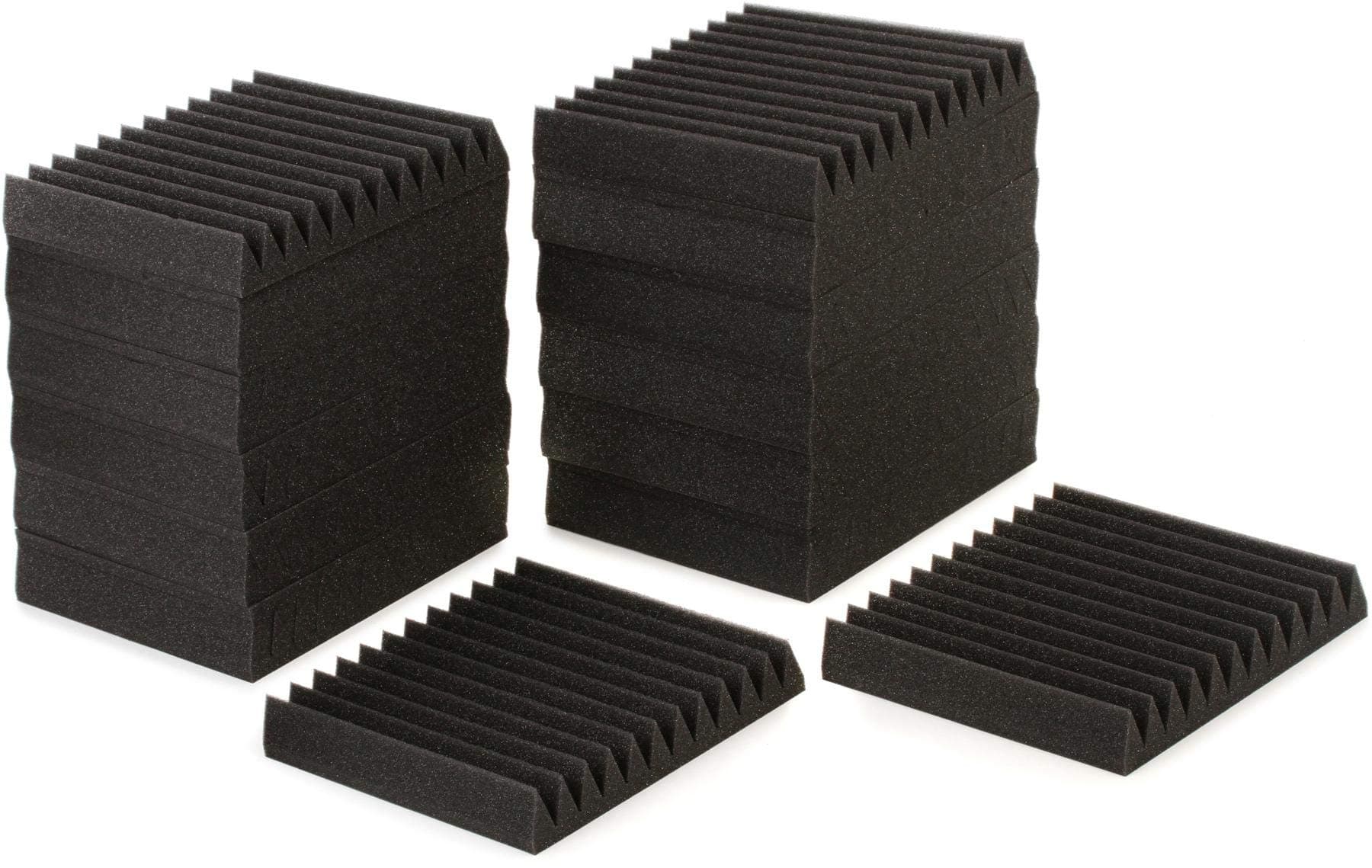 Auralex Acoustics Studiofoam Wedgies Acoustic Absorption Foam, 2" x 12" x 12", 24-Panels, Charcoal