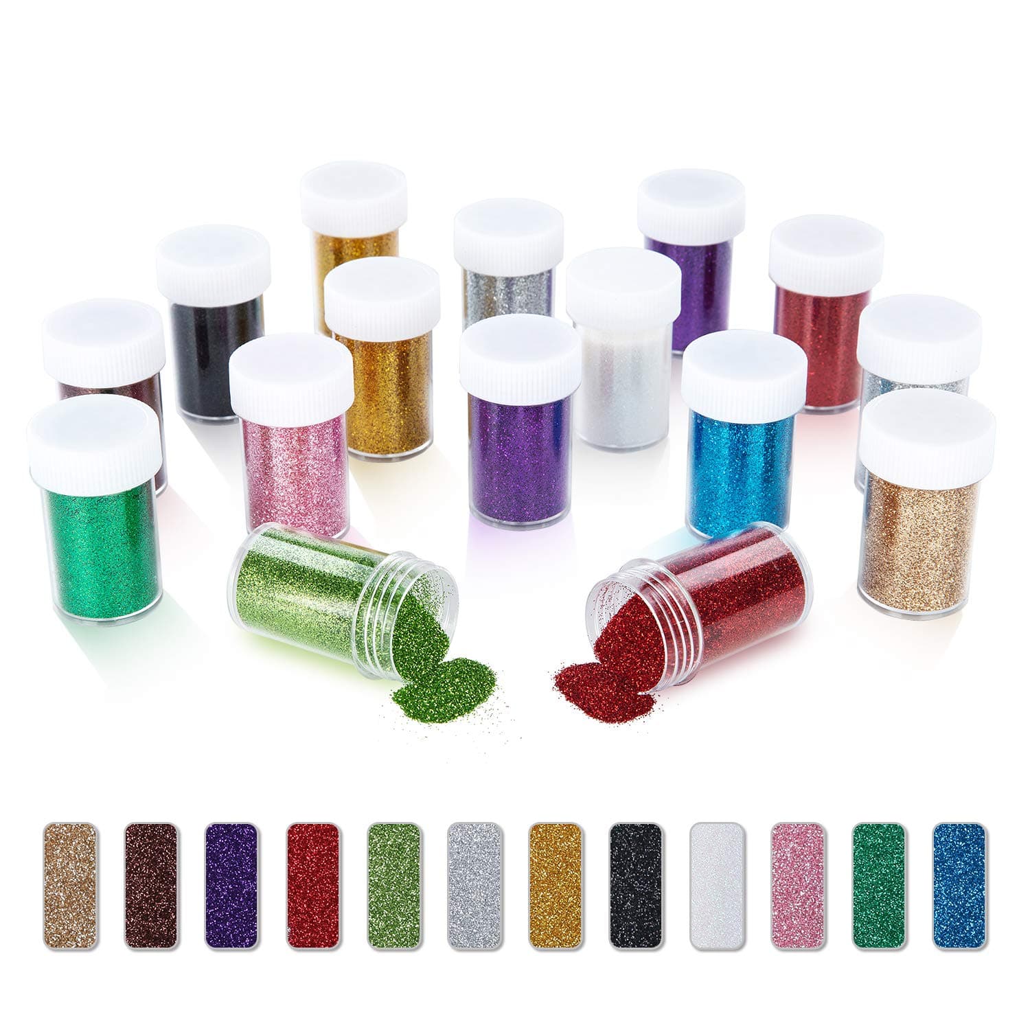 TORC Ultra Fine Glitter Set - 12 Vibrant Colors for Resin Crafts, Nail Art, Slime & Tumbler Decorations | Non-Toxic Body, Face, Hair Glitter | Christmas & Epoxy Projects (Bulk Supplies)