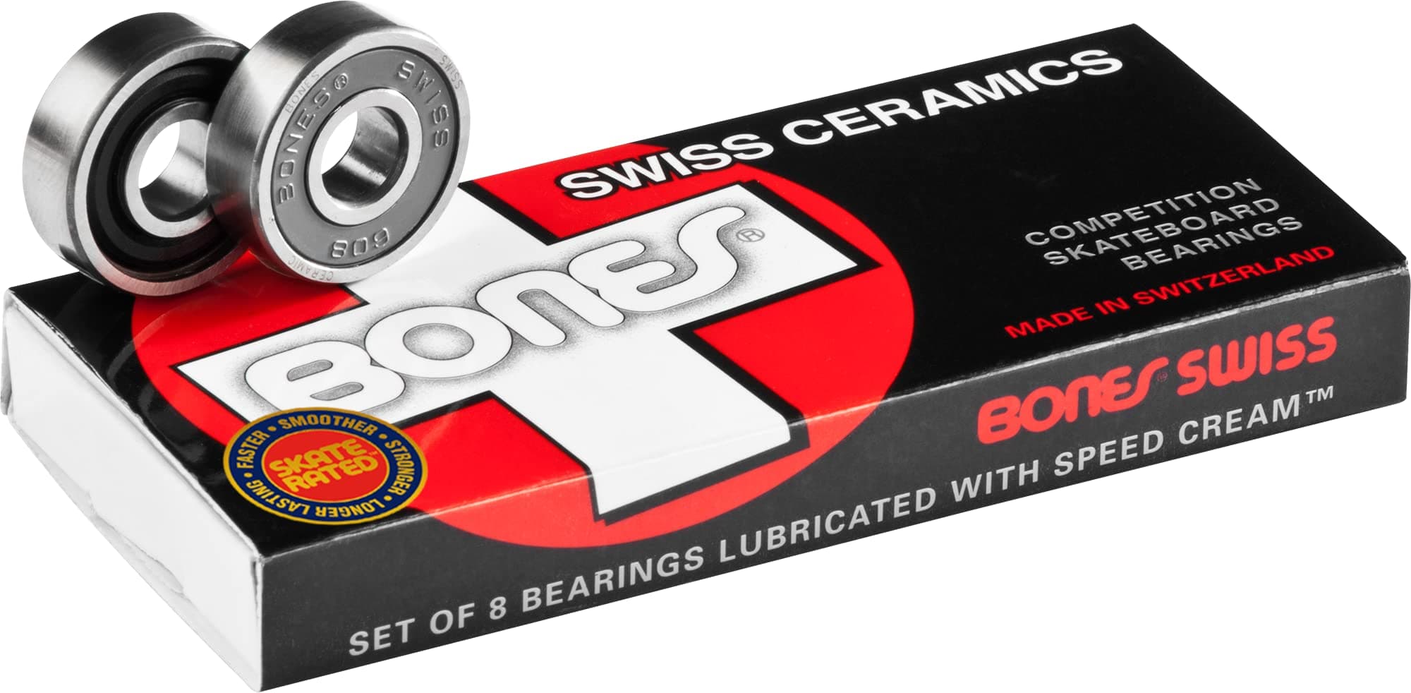 Swiss Ceramic Skateboard Bearings 8 Pack