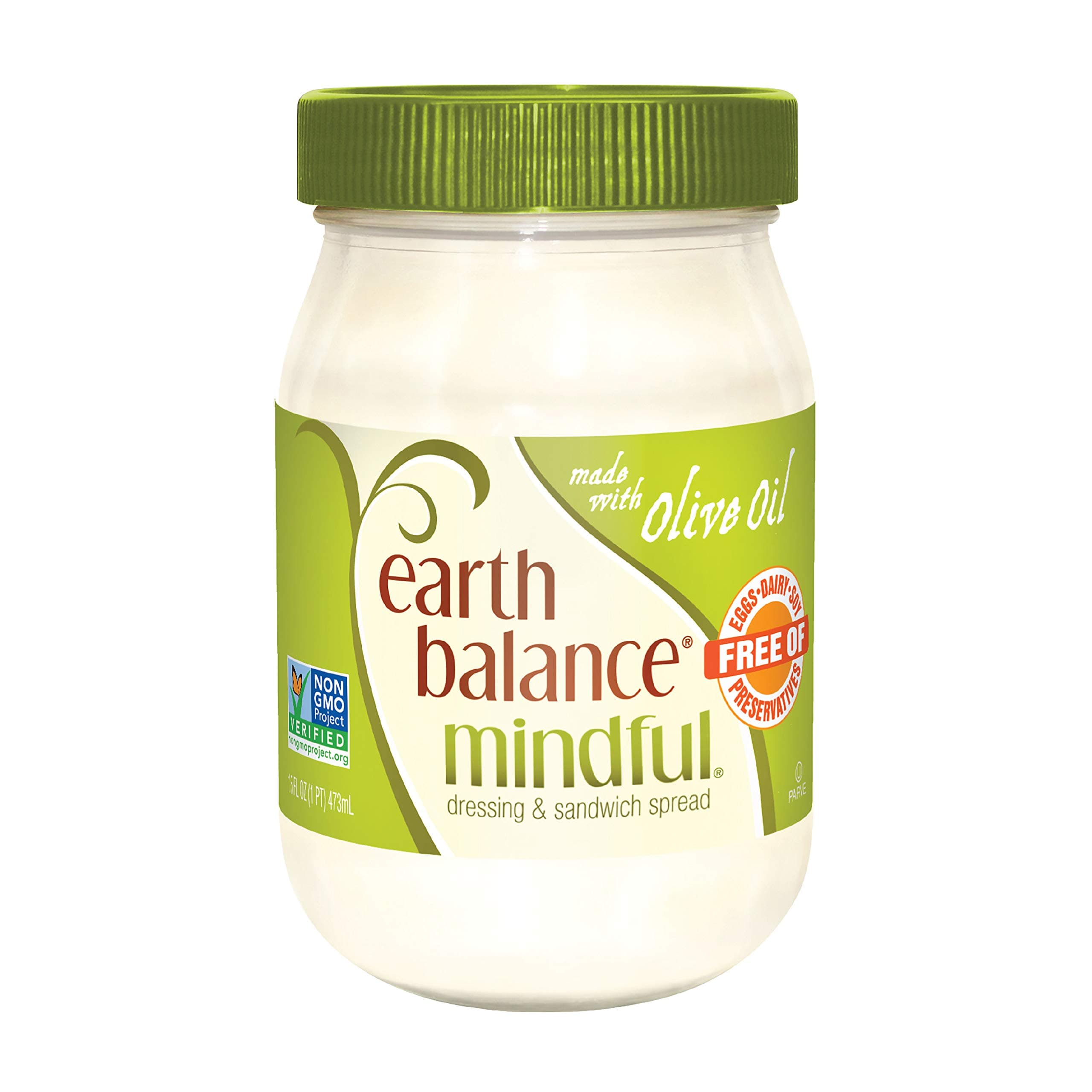 Earth Balance Mindful Dressing & Sandwich Spread, Made With Olive Oil, 16 fl. oz.